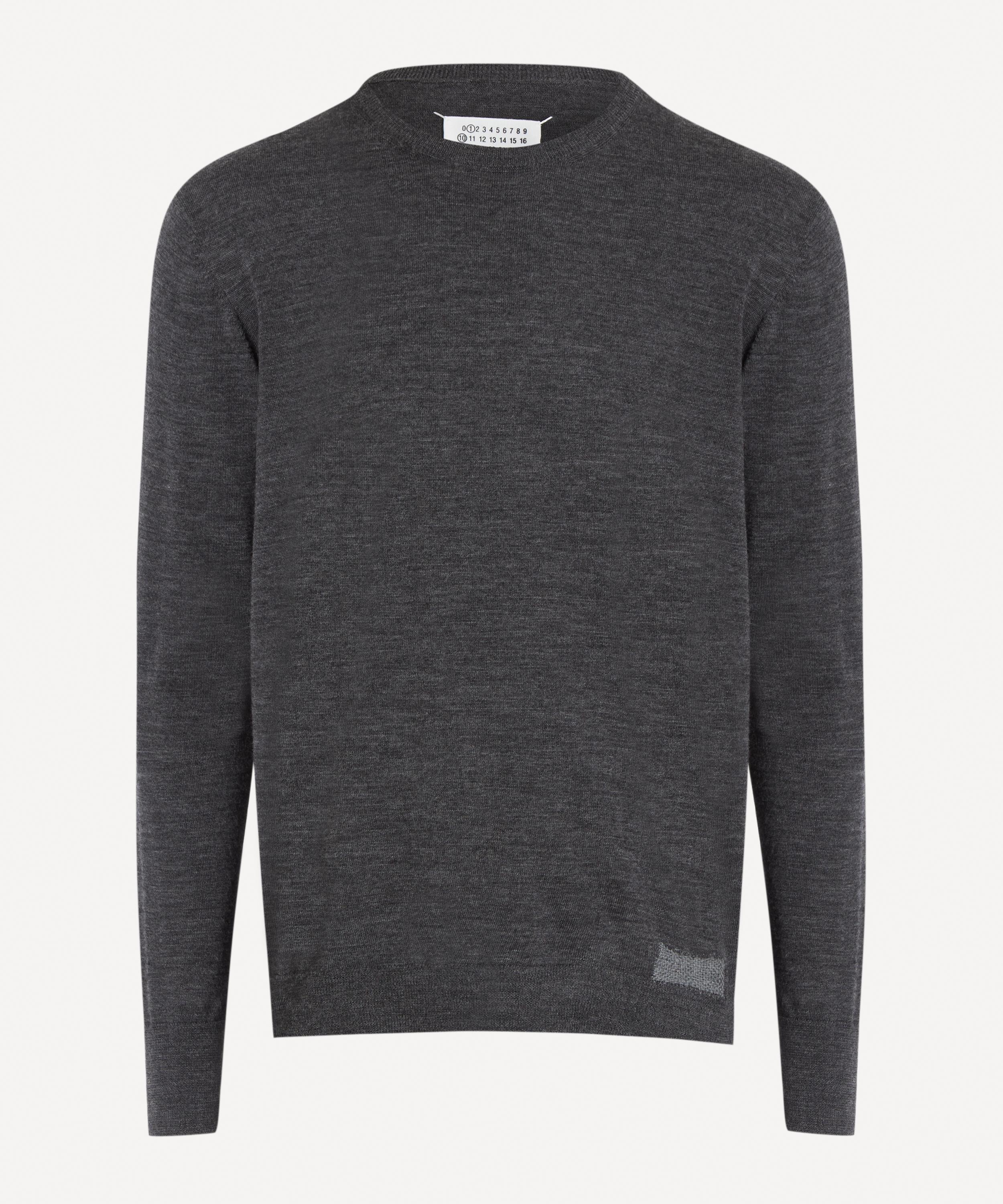 Maison Margiela - Charcoal Elbow Patch Crew-Neck Jumper image number 0