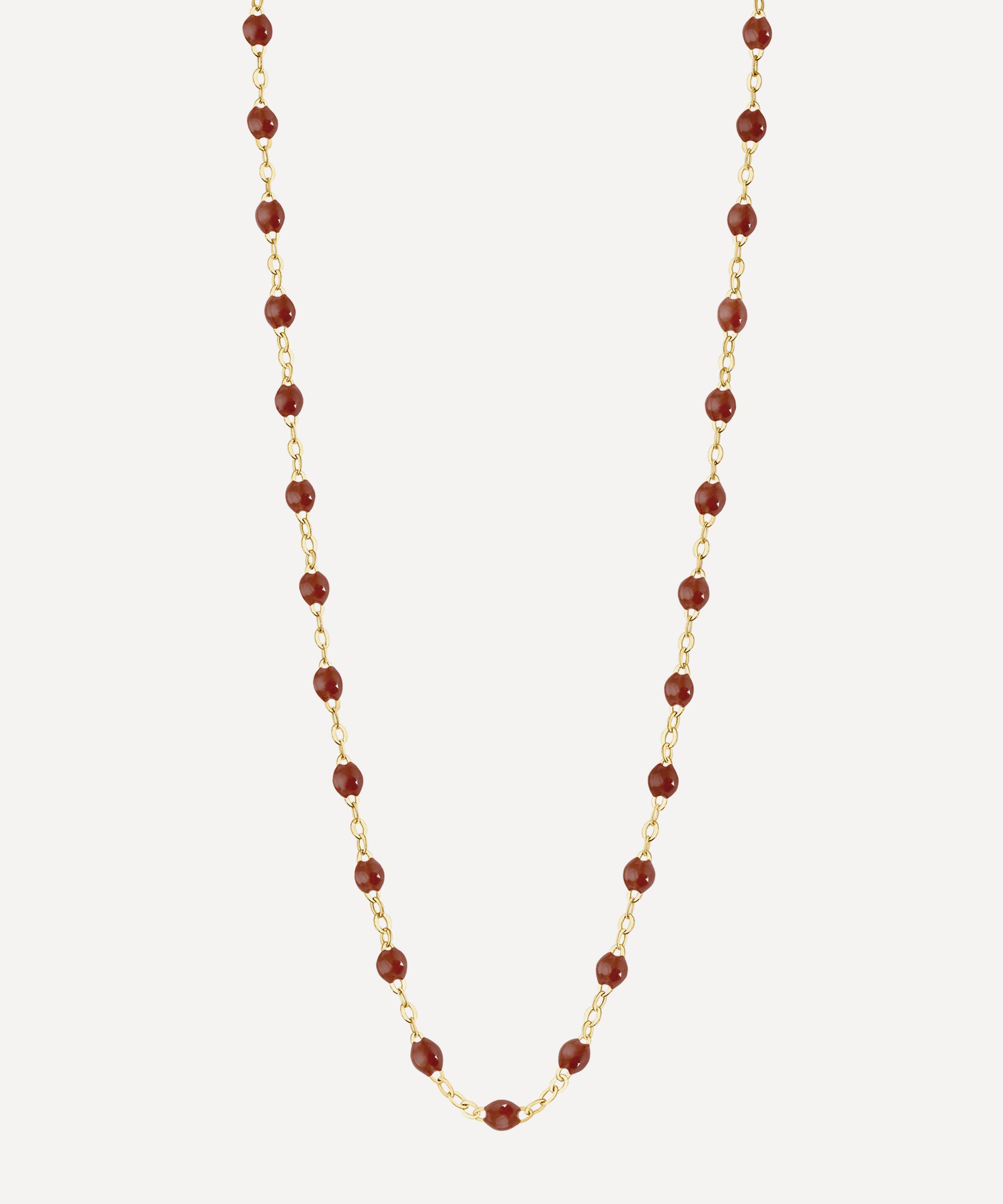 Gigi Clozeau - 18ct Gold Classic Gigi Moka Resin Bead Necklace