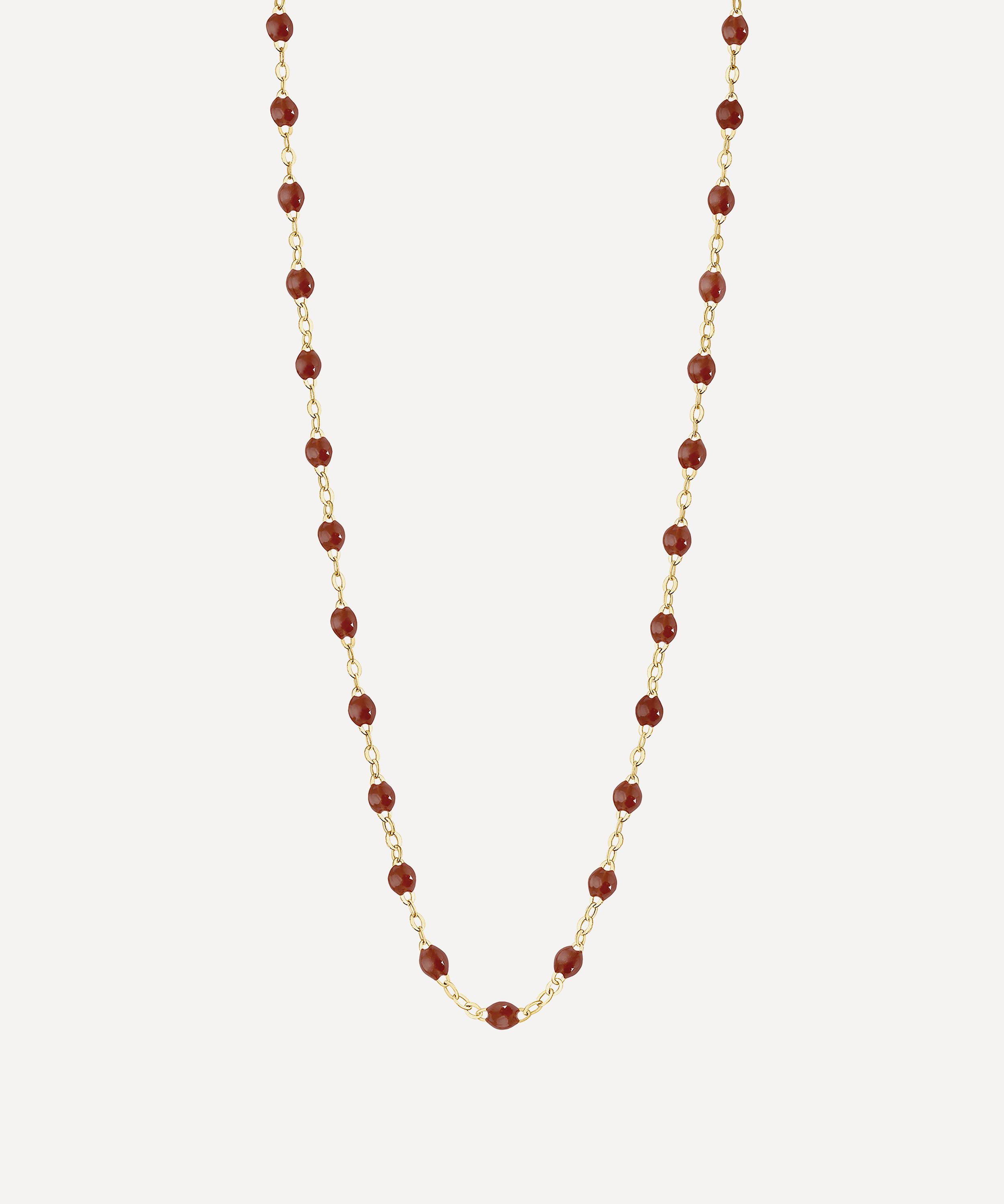 Gigi Clozeau - 18ct Gold Classic Gigi Moka Resin Bead Necklace