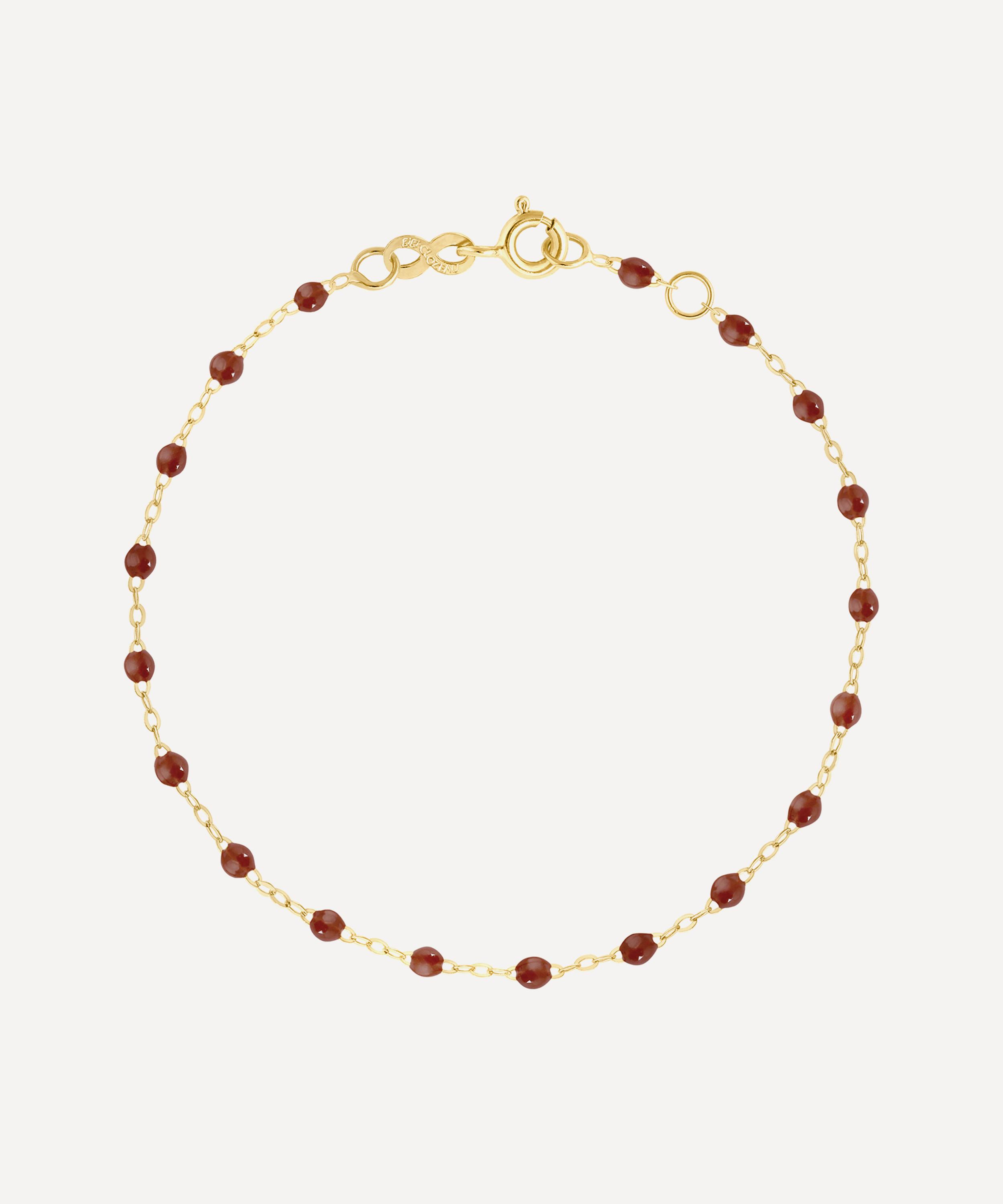 Gigi Clozeau - 18ct Gold Classic Gigi Moka Resin Bead Bracelet
