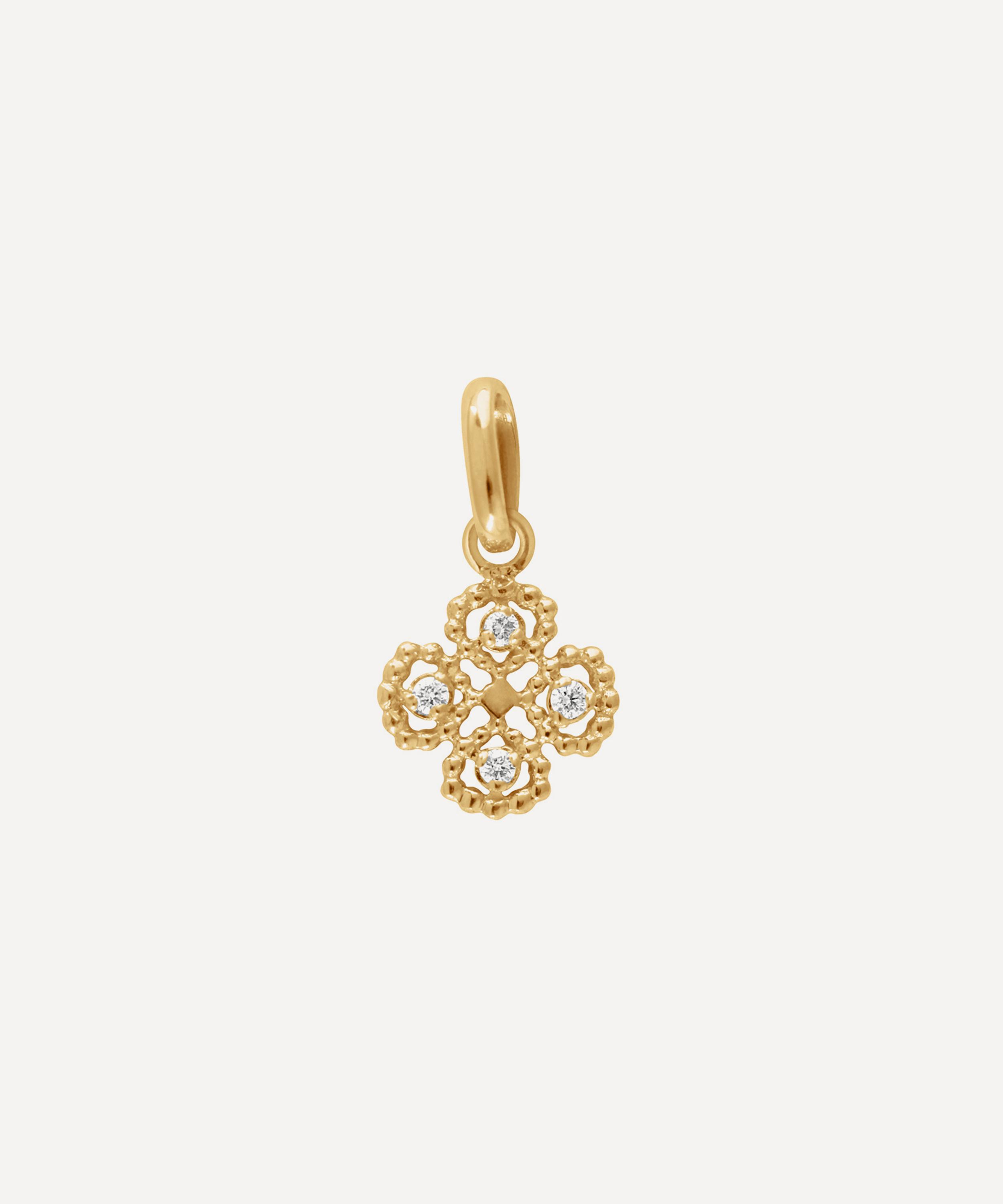 Gigi Clozeau - 18ct Gold Lucky Clover Diamond Pendant Charm