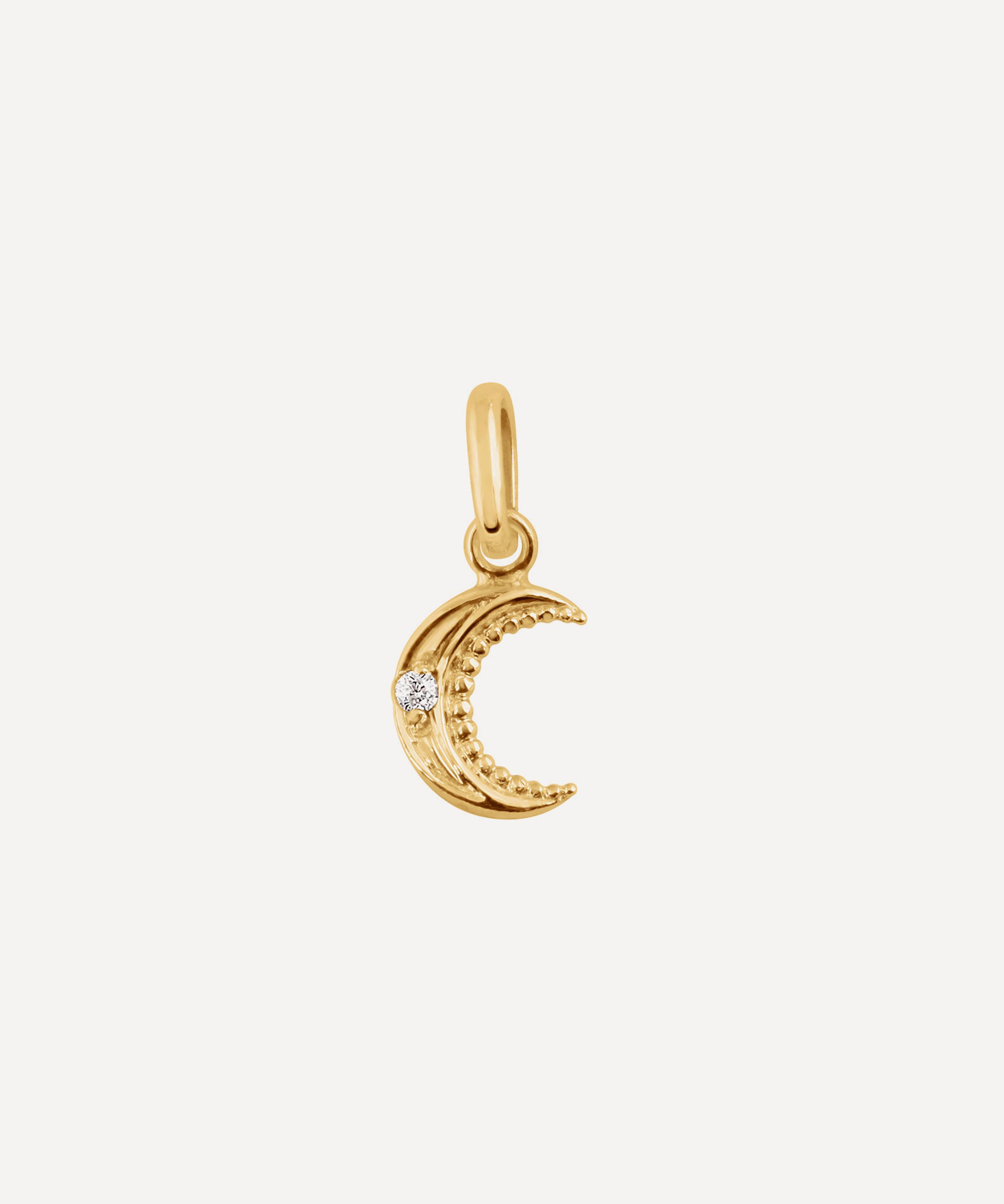 Gigi Clozeau - 18ct Gold Petite Moon Diamond Pendant Charm