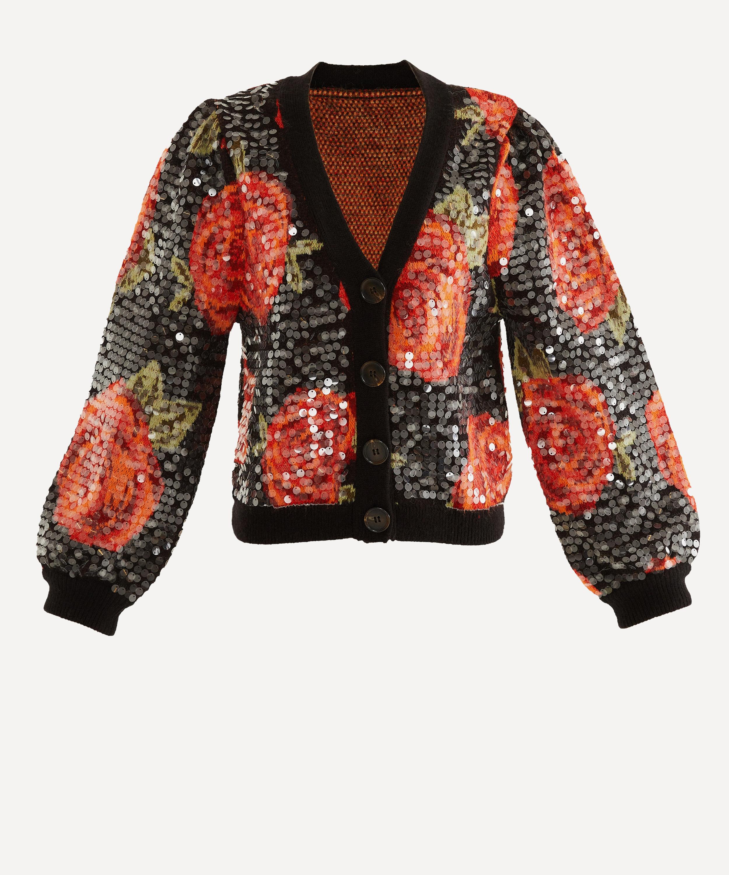 FARM Rio - Latin Roses Sequin Knit Cardigan