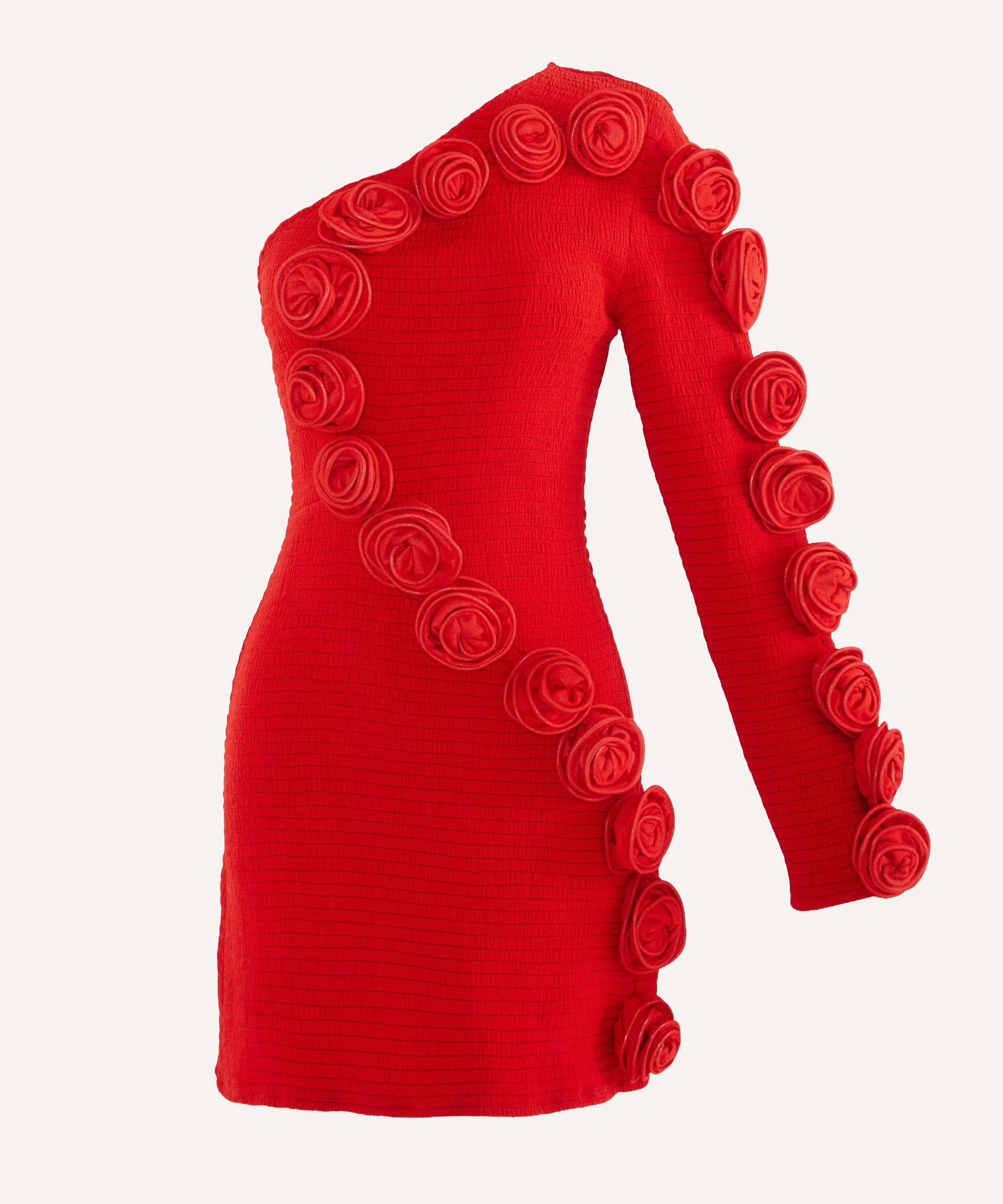 FARM Rio - Red Single-Shoulder Mini Dress