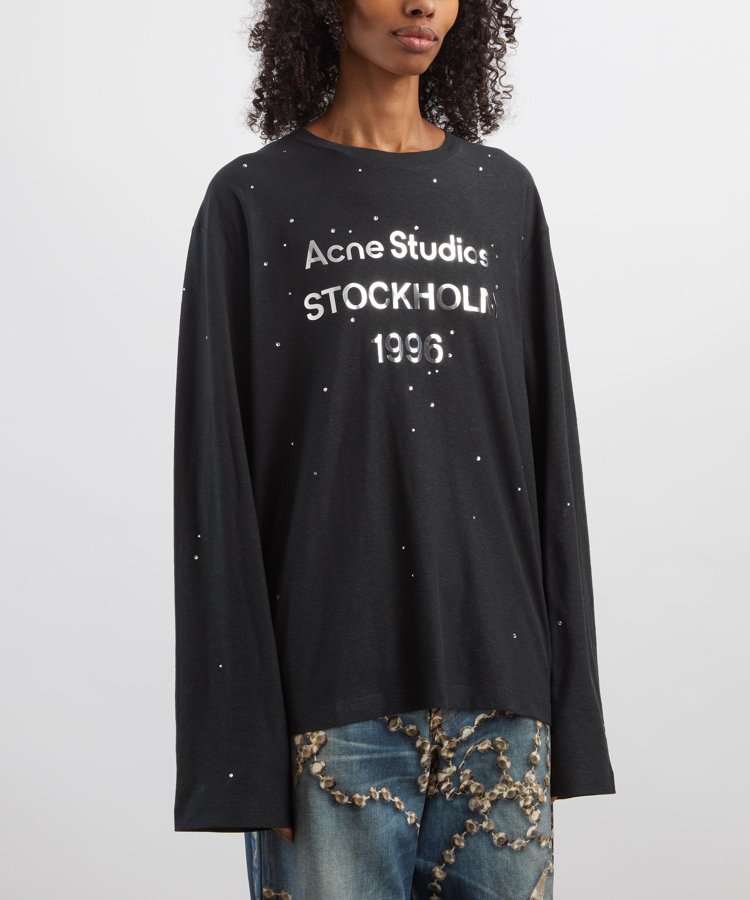 Acne Studios - Rhinestone Logo T-Shirt image number 2