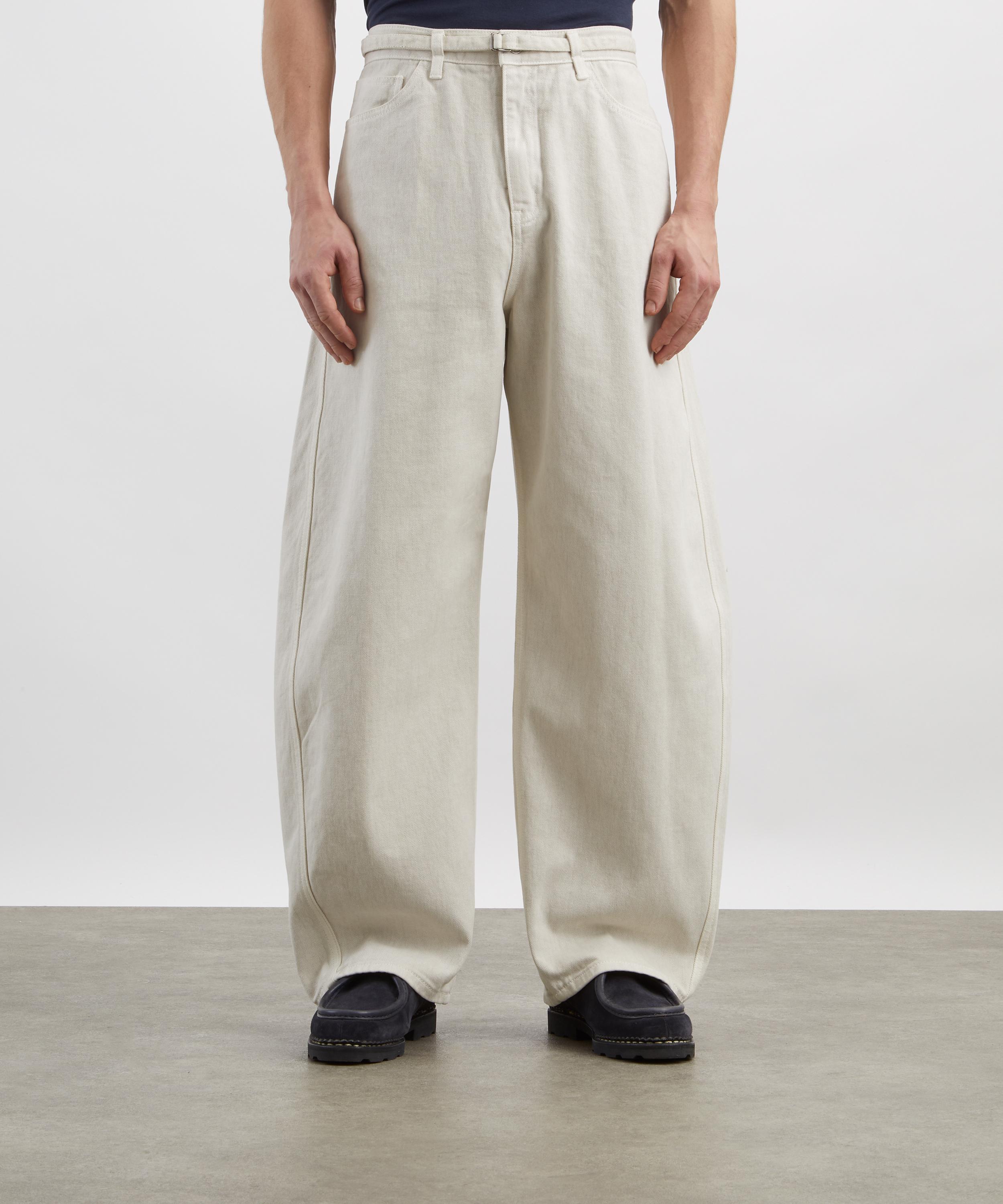 Le17septembre - Ecru Garment-Dyed Curved Jeans image number 2