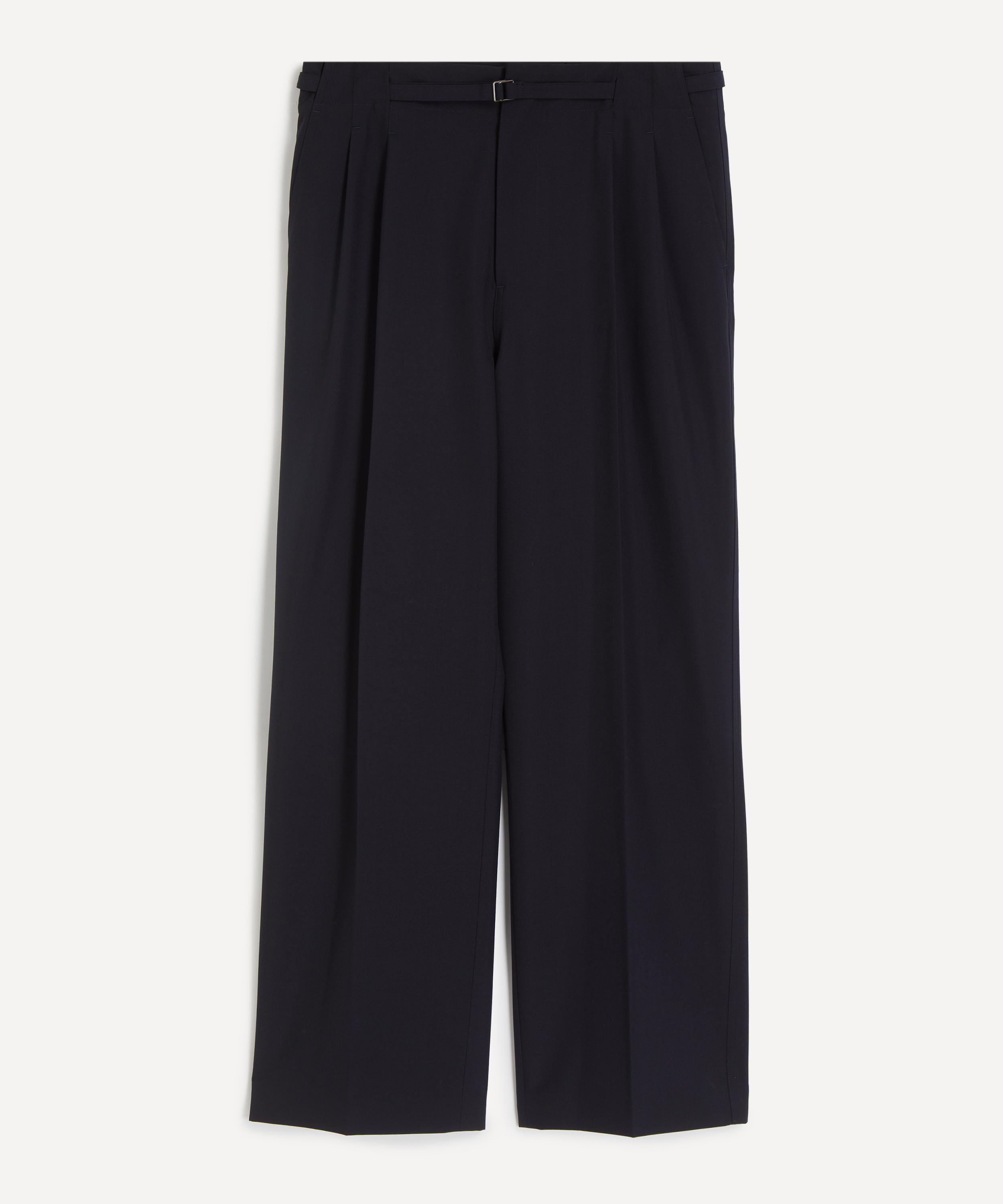 Le17septembre - Navy Pleat Belted Trousers