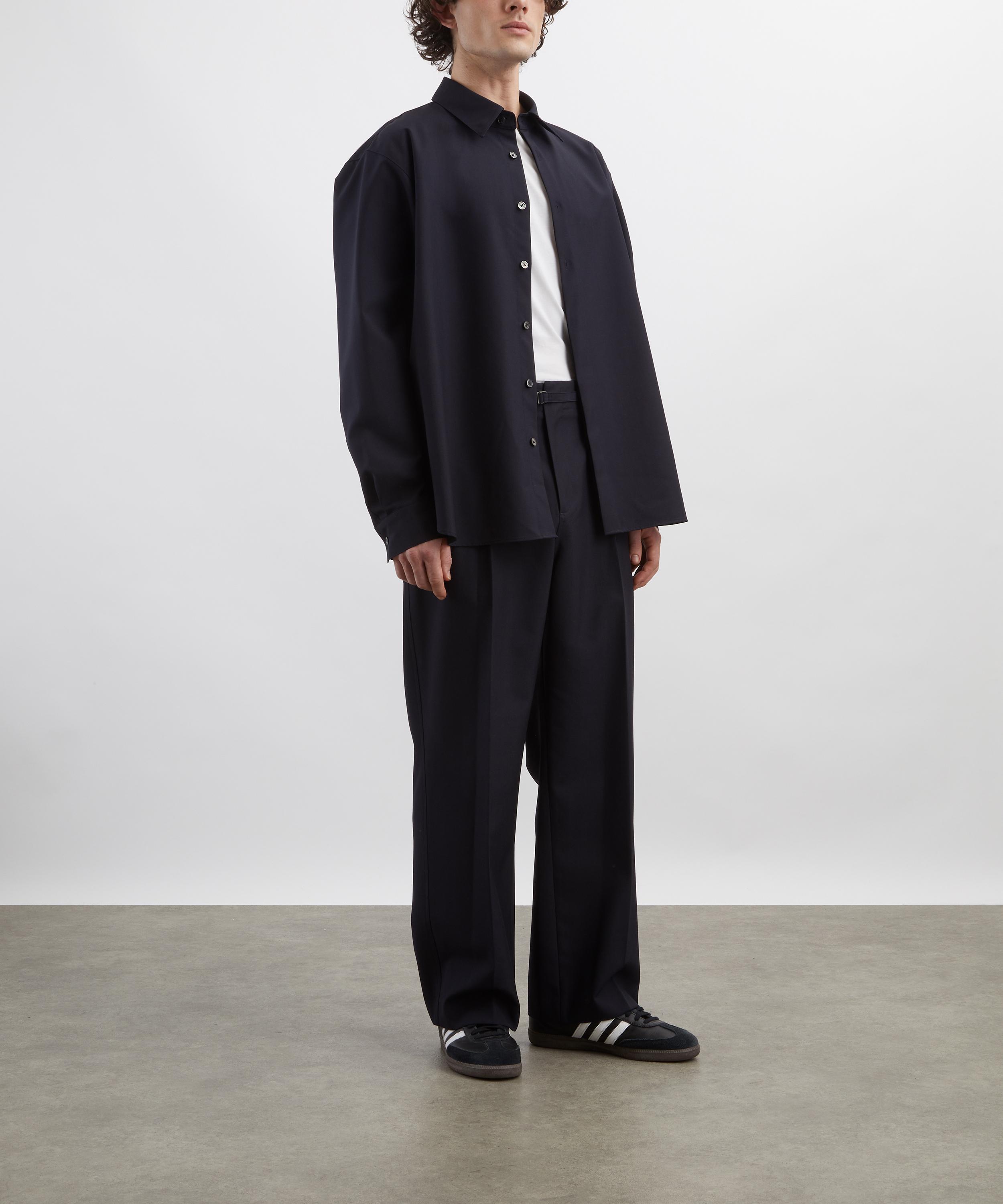 Le17septembre - Navy Classic Wool-Blend Shirt image number 1