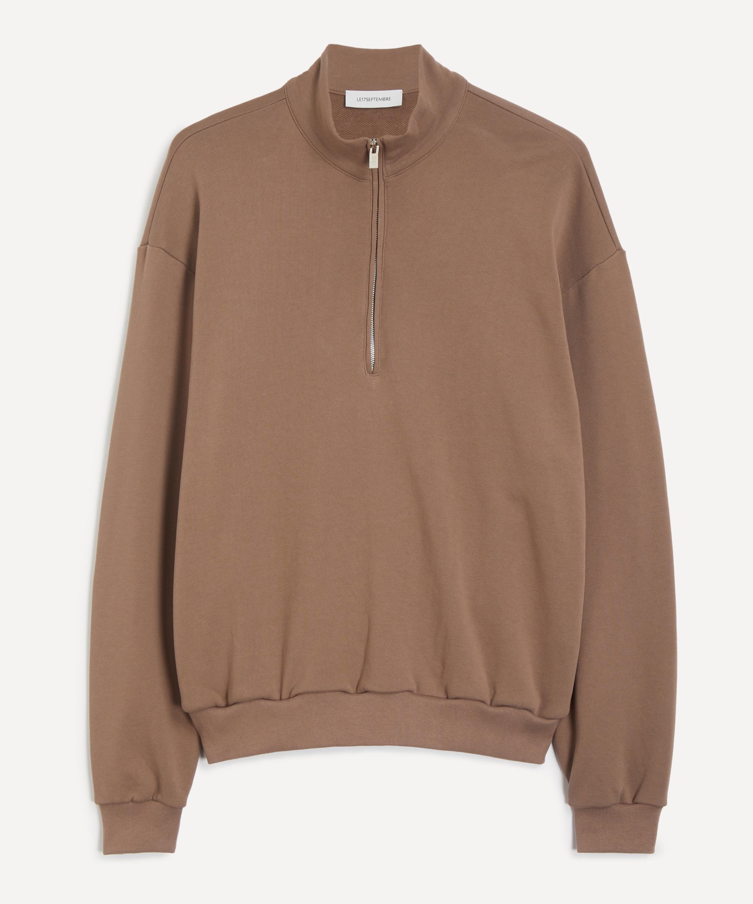 Le17septembre - Brown Half-Zip Sweatshirt