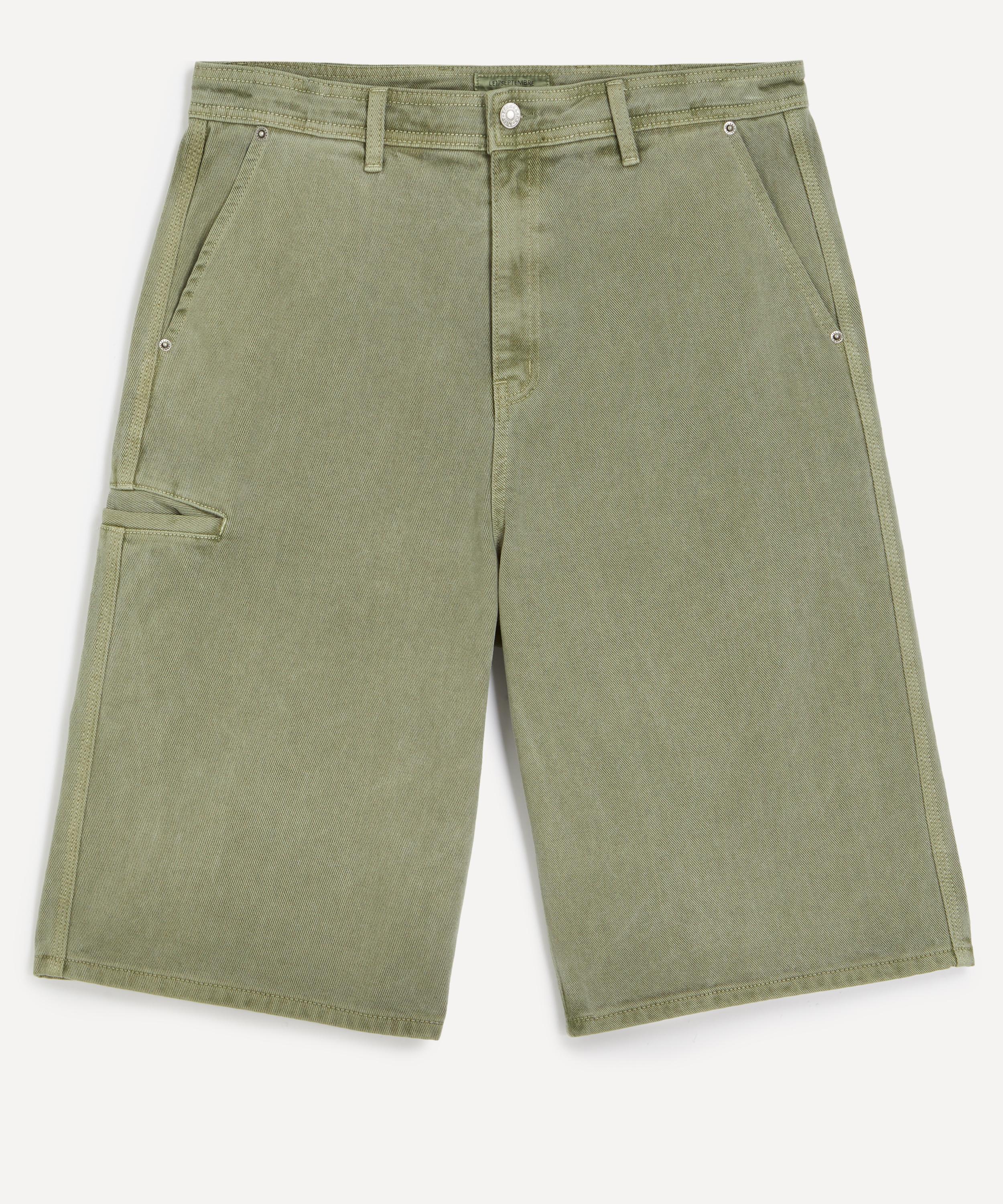 Le17septembre - Green Garment-Dyed Denim Shorts