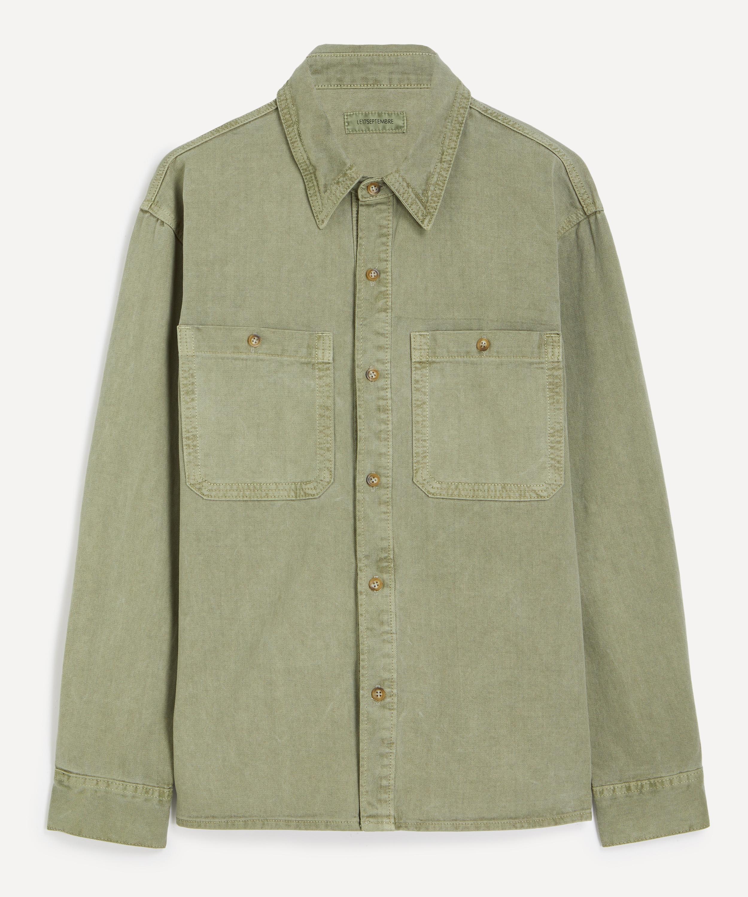 Le17septembre - Green Garment-Dyed Denim Shirt