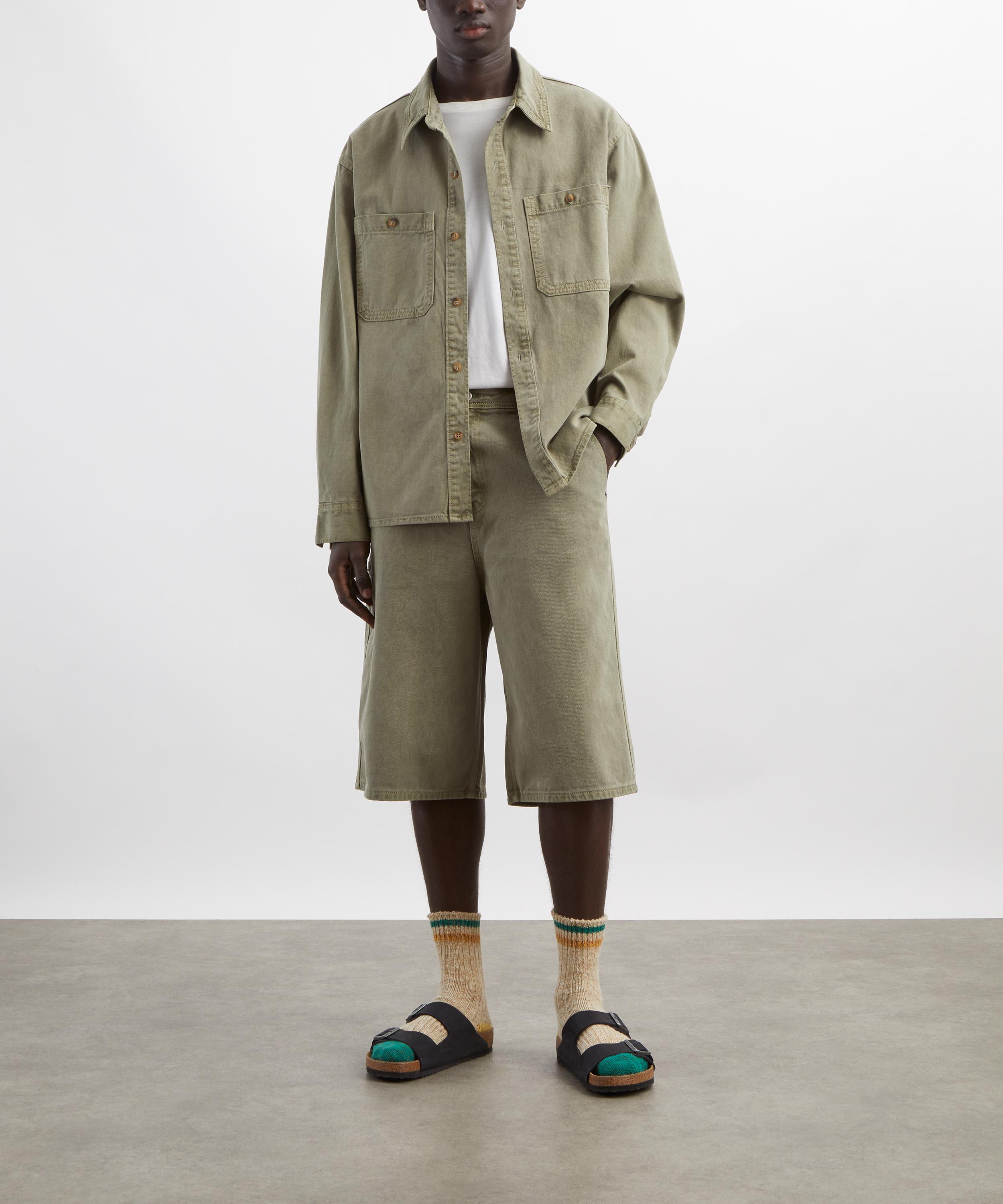 Le17septembre - Green Garment-Dyed Denim Shirt image number 1