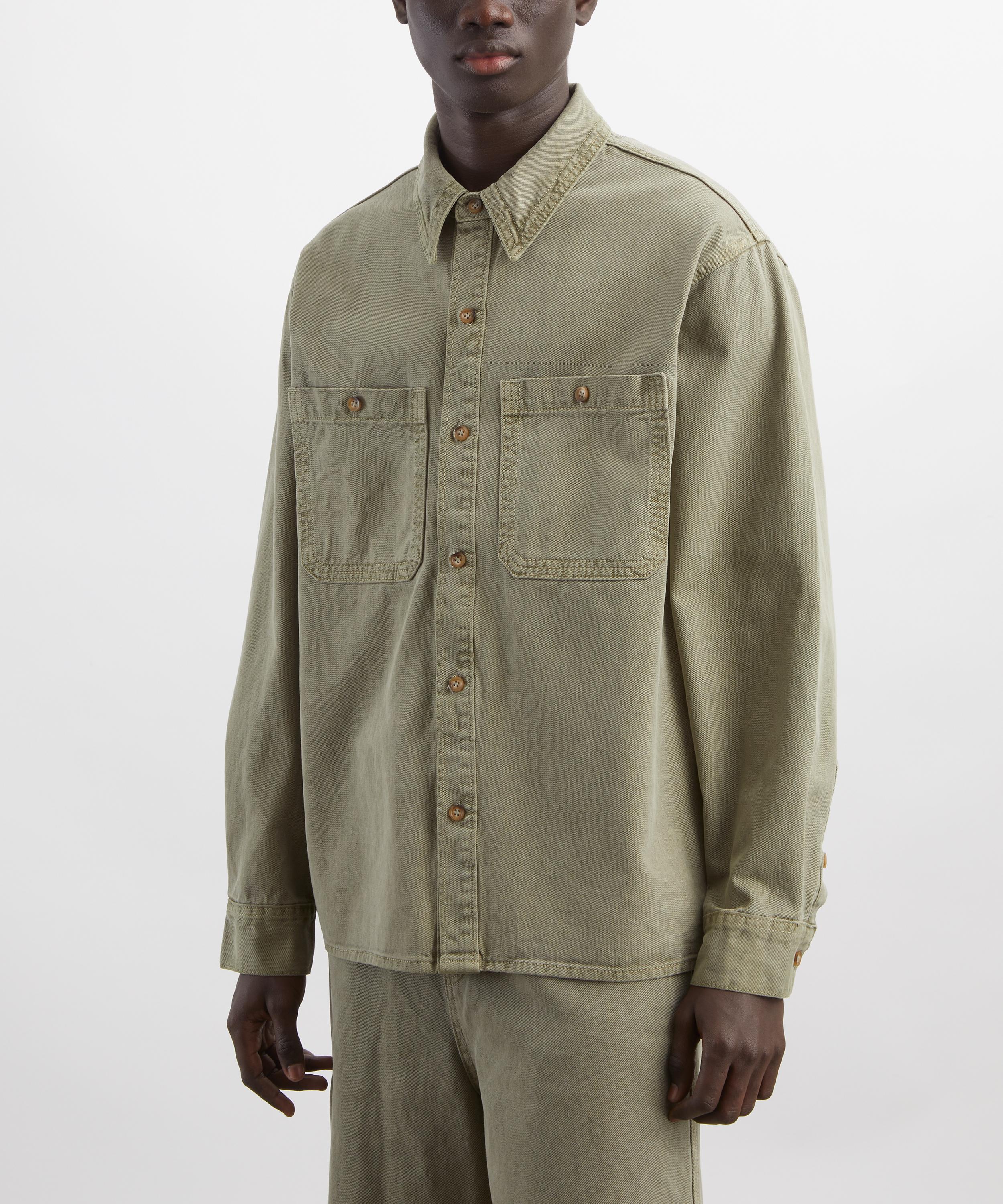 Le17septembre - Green Garment-Dyed Denim Shirt image number 2
