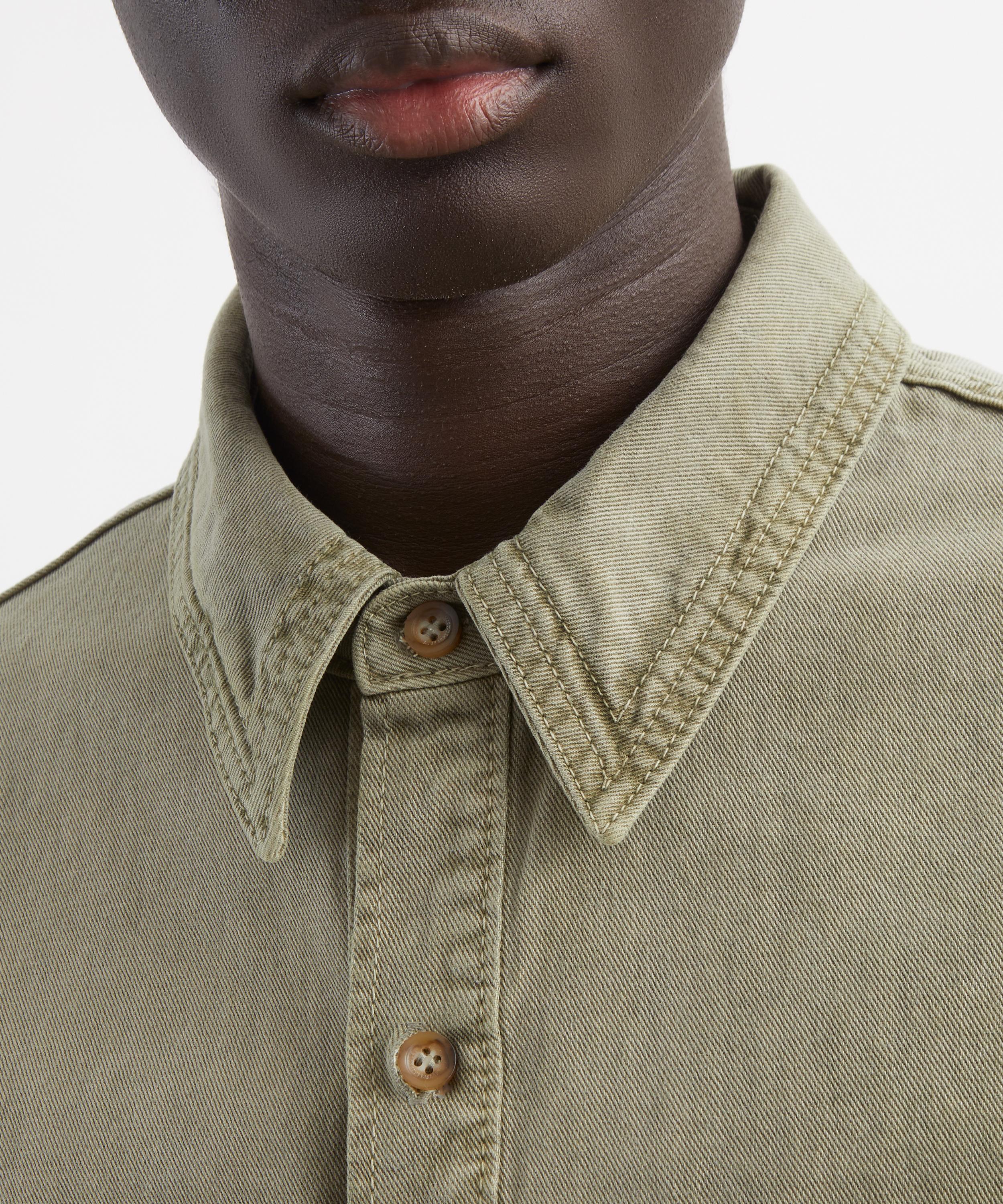 Le17septembre - Green Garment-Dyed Denim Shirt image number 4