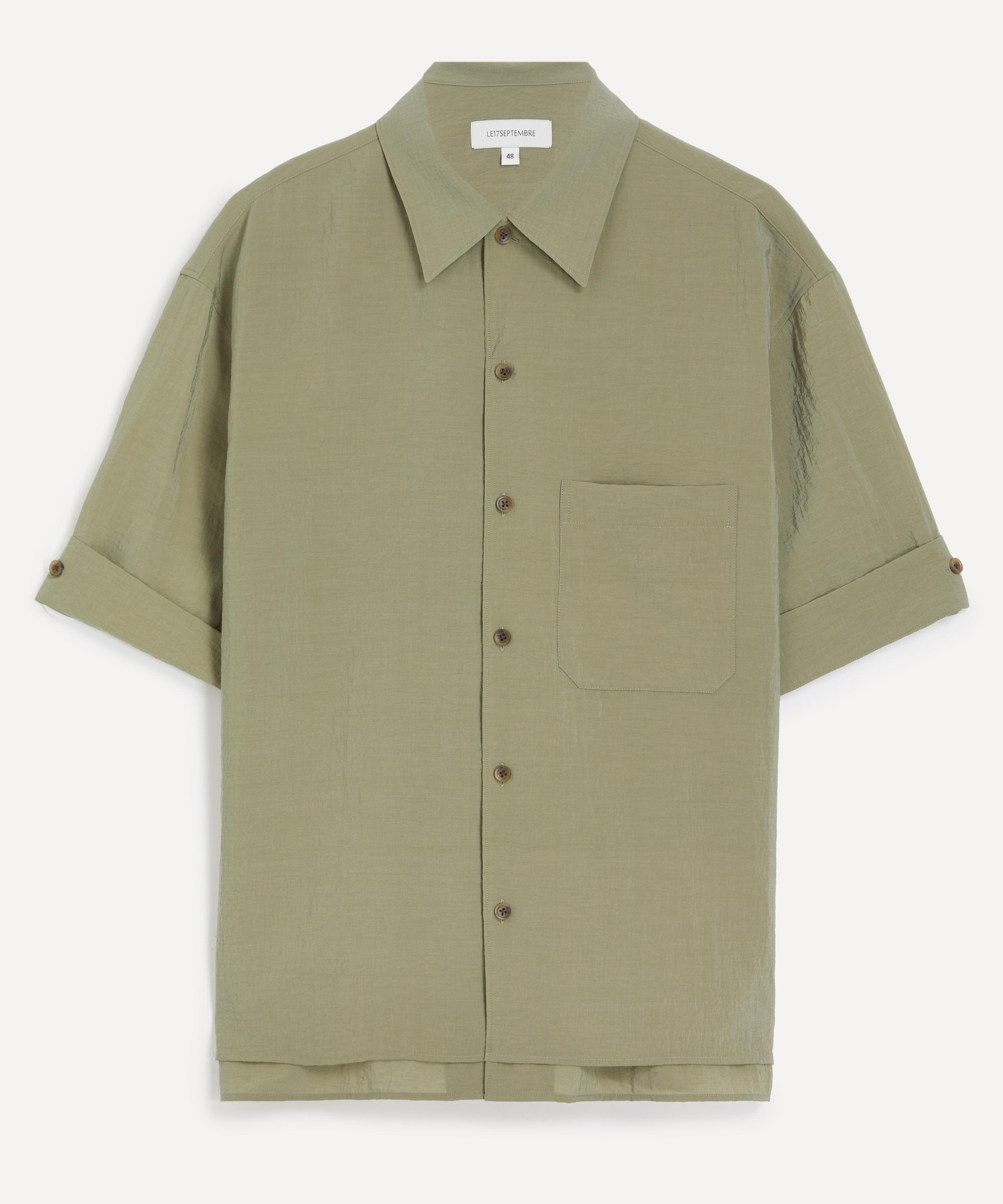 Le17septembre - Khaki Double-Layered Open Collar Shirt