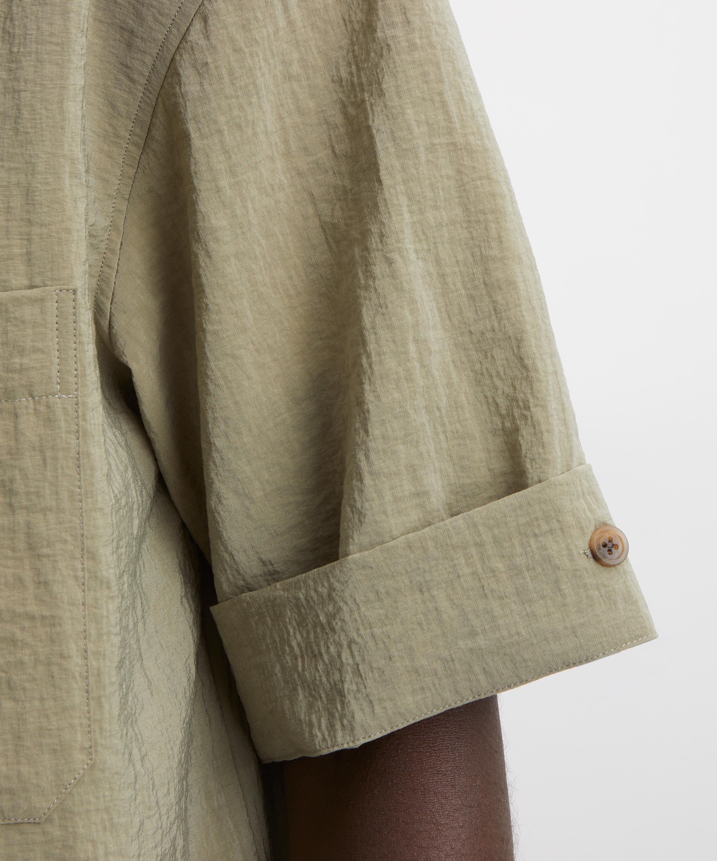 Le17septembre - Khaki Double-Layered Open Collar Shirt image number 4