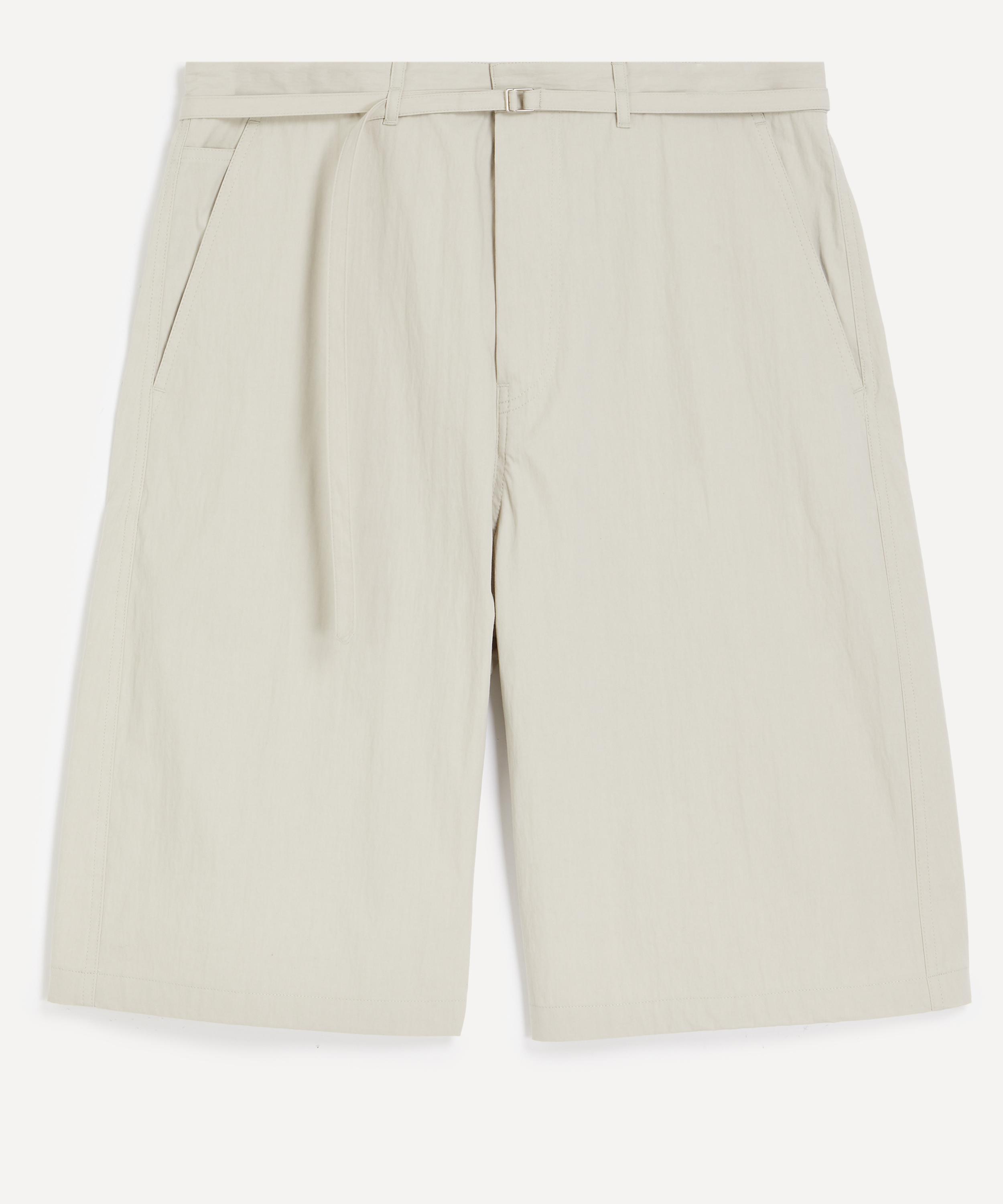 Le17septembre - Light Grey Belted Curved Shorts