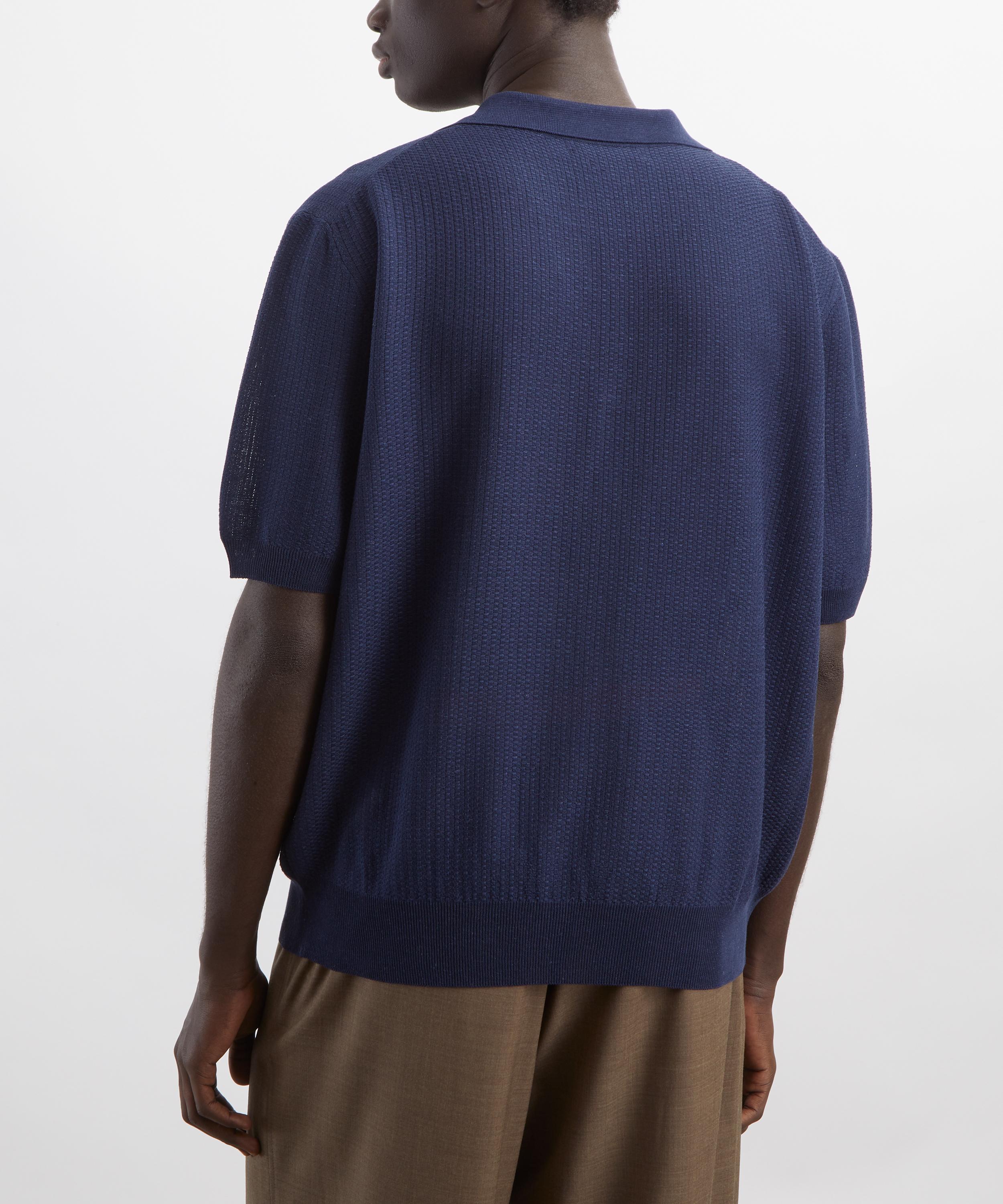 Le17septembre - Navy Layered Neck Knit Polo image number 3