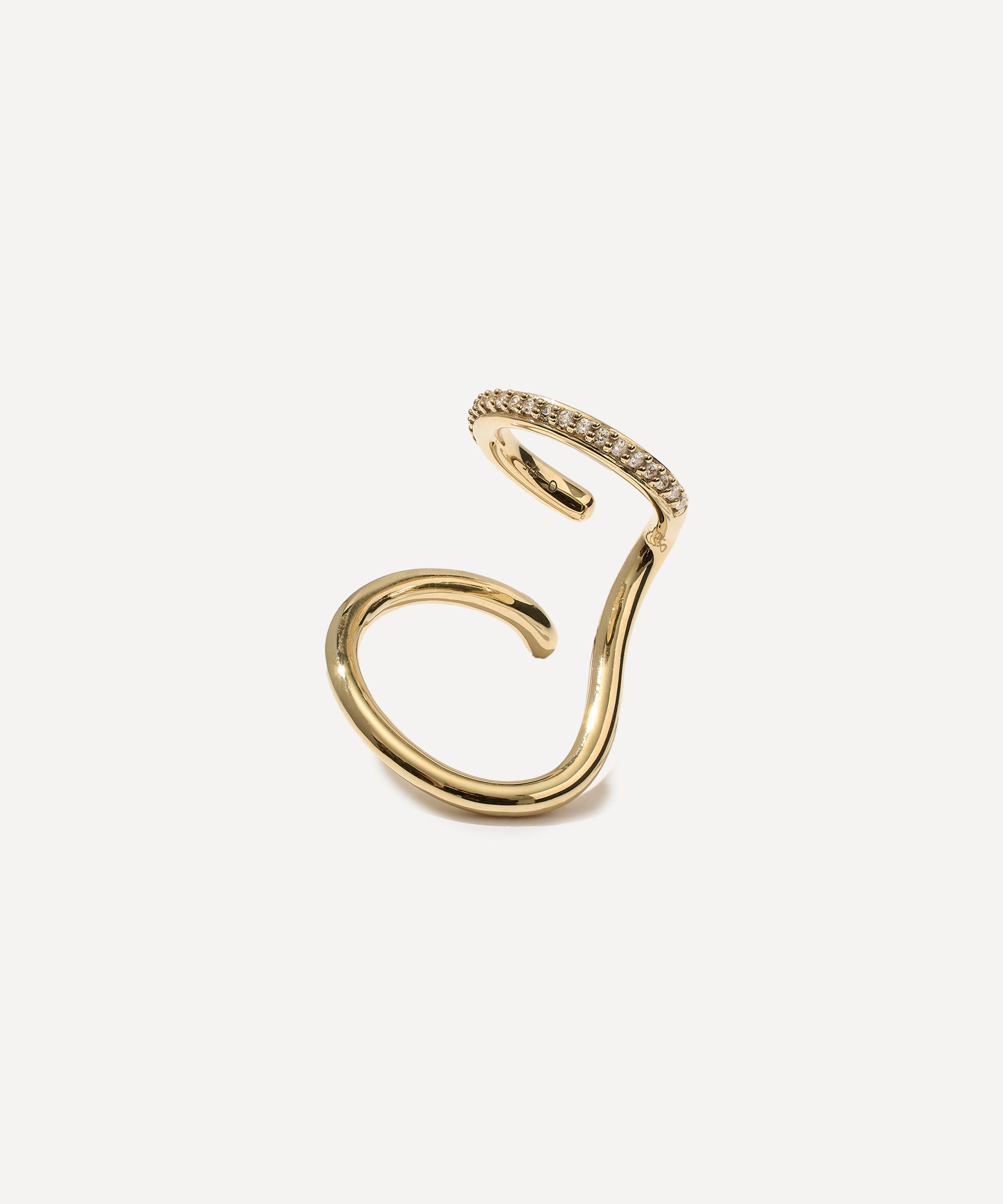 Otiumberg - 14ct Gold-Plated Vermeil Silver Pavé Sonder Ear Cuff
