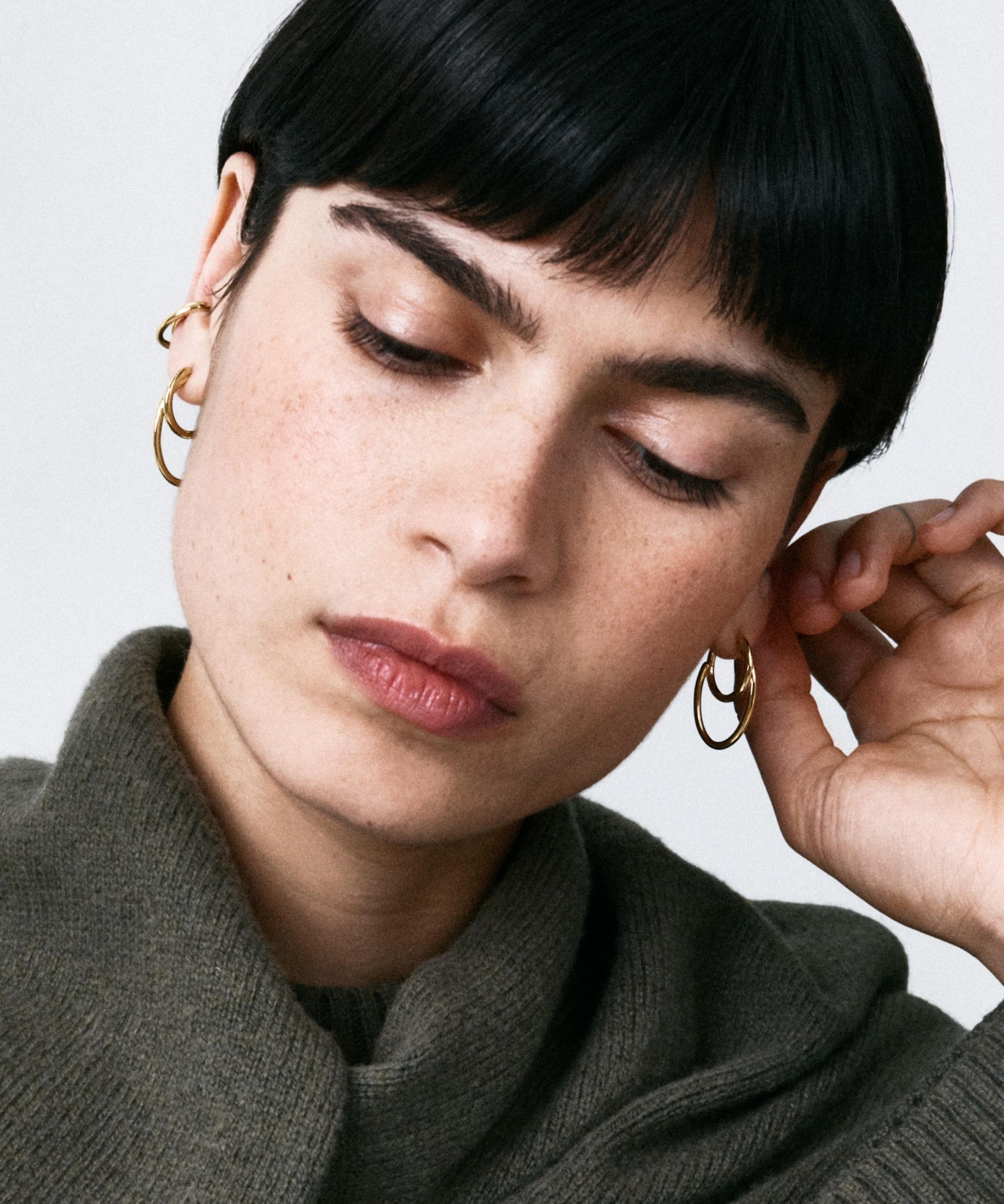 Otiumberg - 14ct Gold-Plated Vermeil Silver Loom Hoop Earrings image number 1