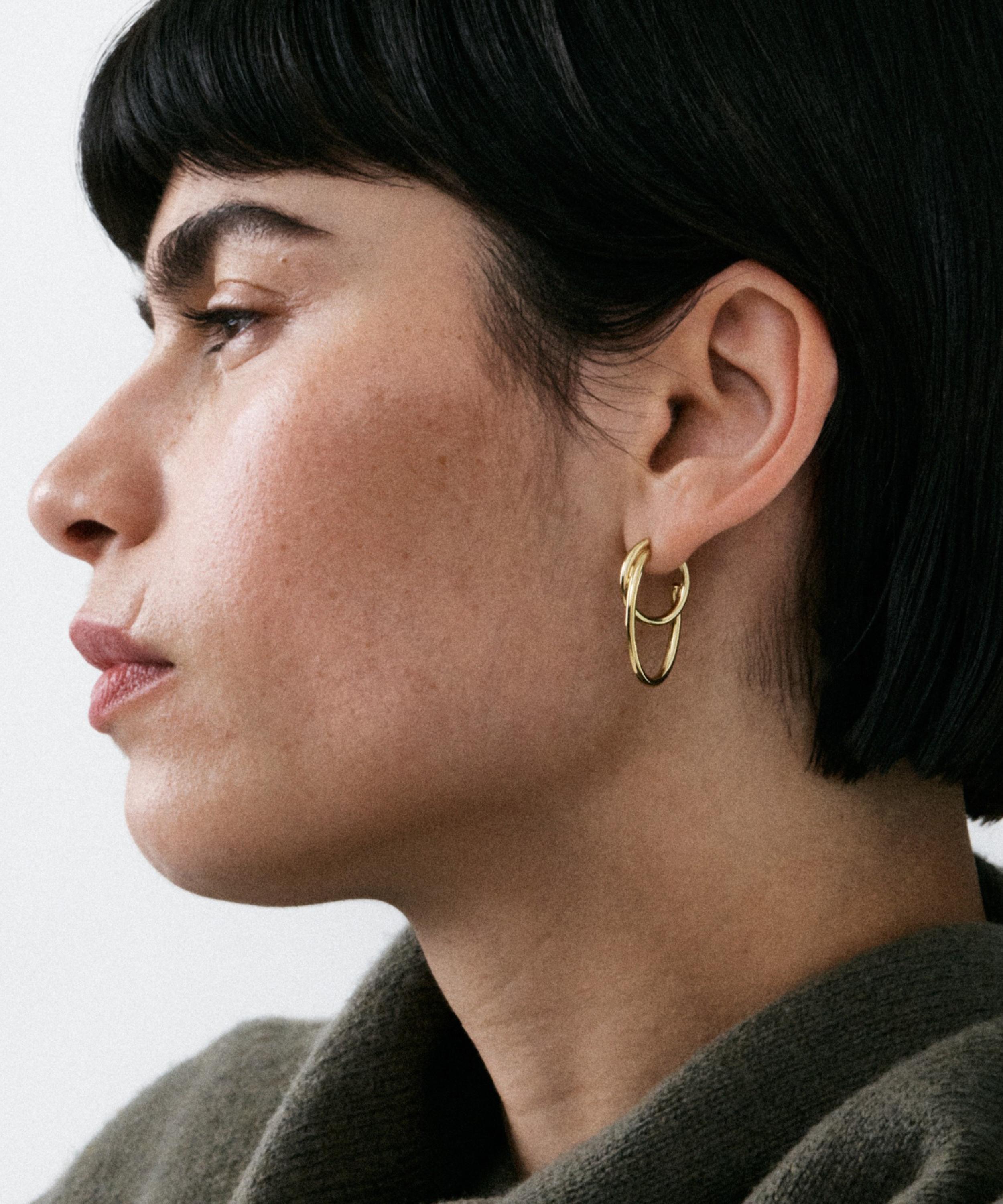 Otiumberg - 14ct Gold-Plated Vermeil Silver Loom Hoop Earrings image number 2