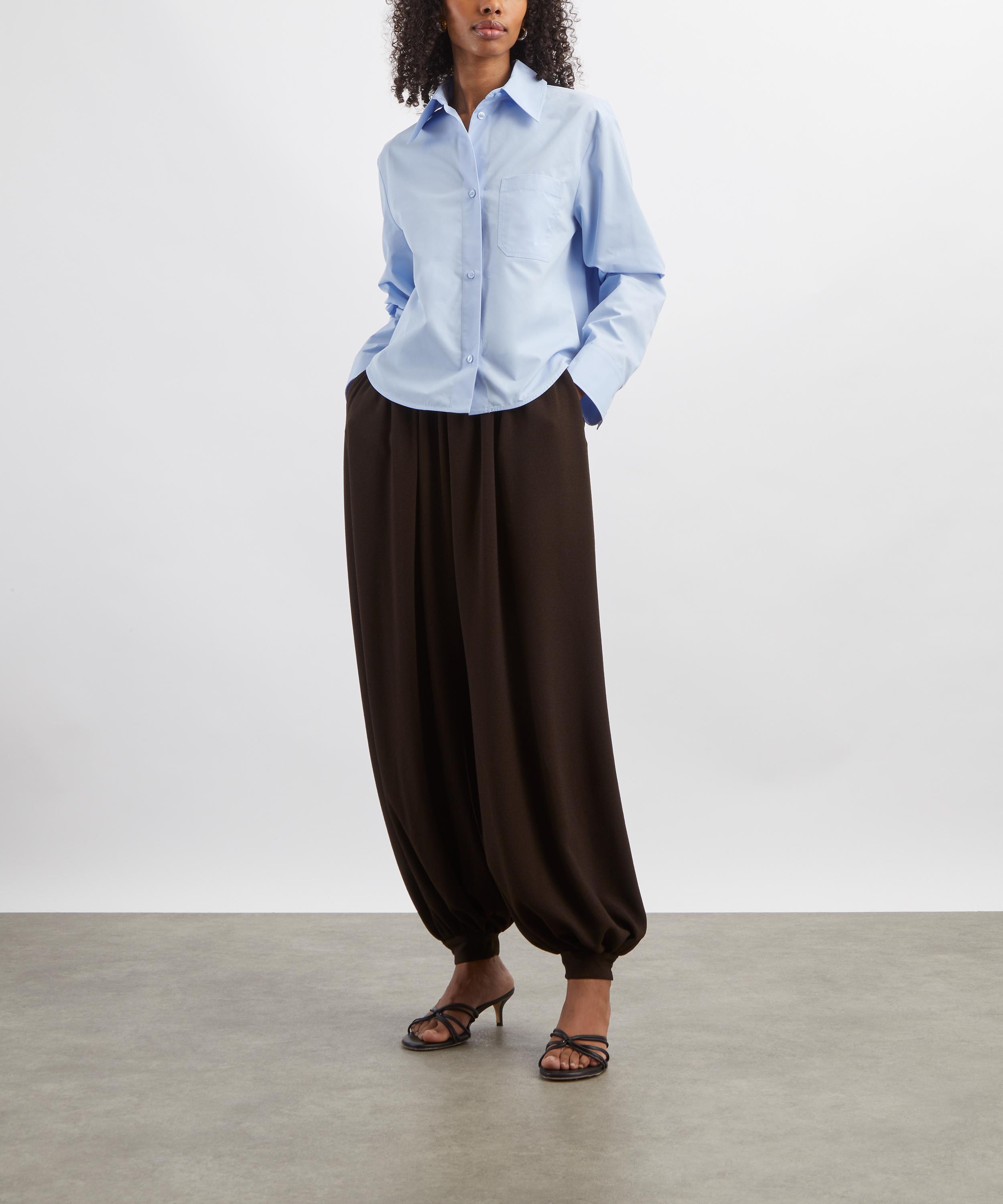 Sportmax - Light Blue Pleated Overshirt image number 1