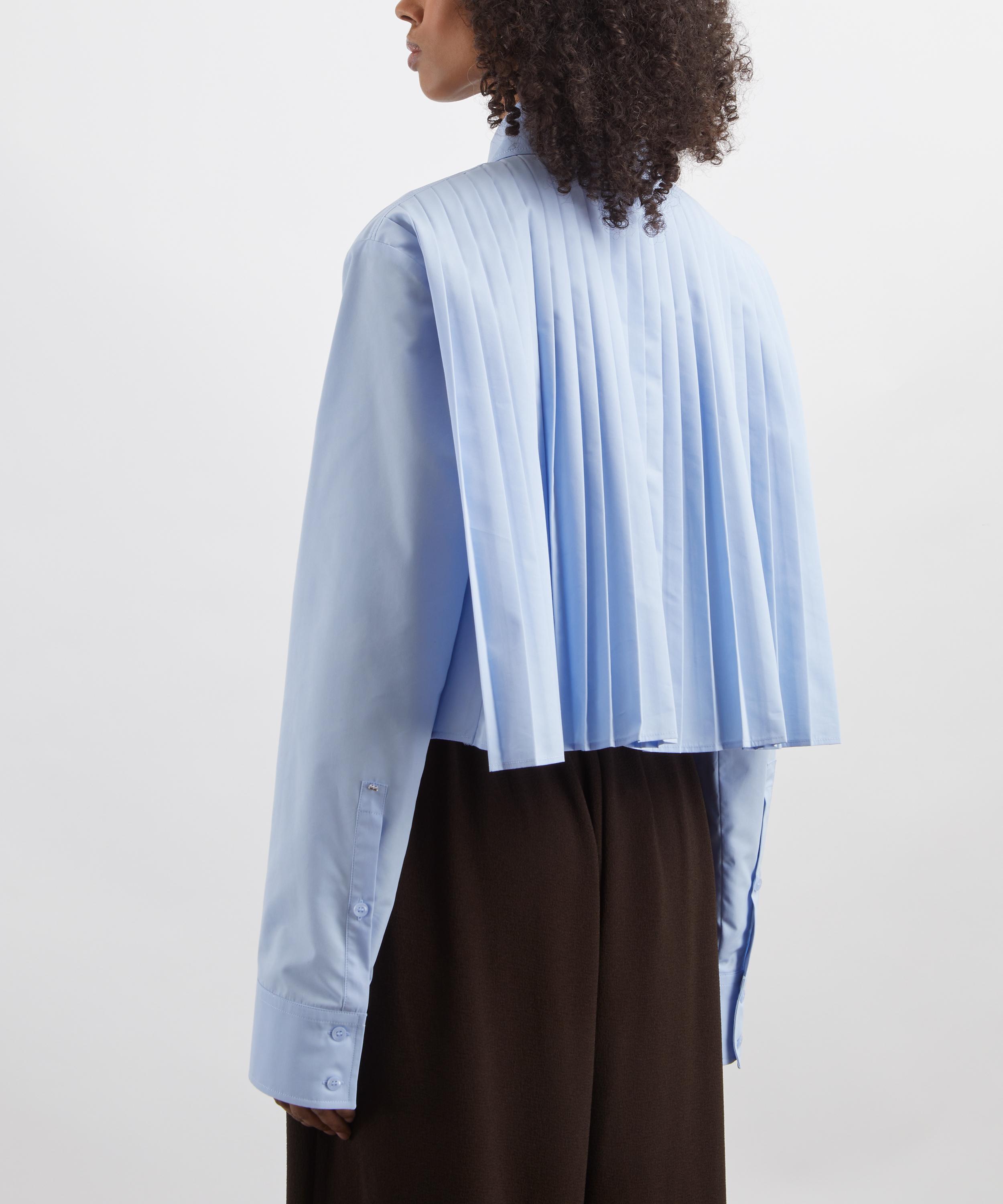 Sportmax - Light Blue Pleated Overshirt image number 3
