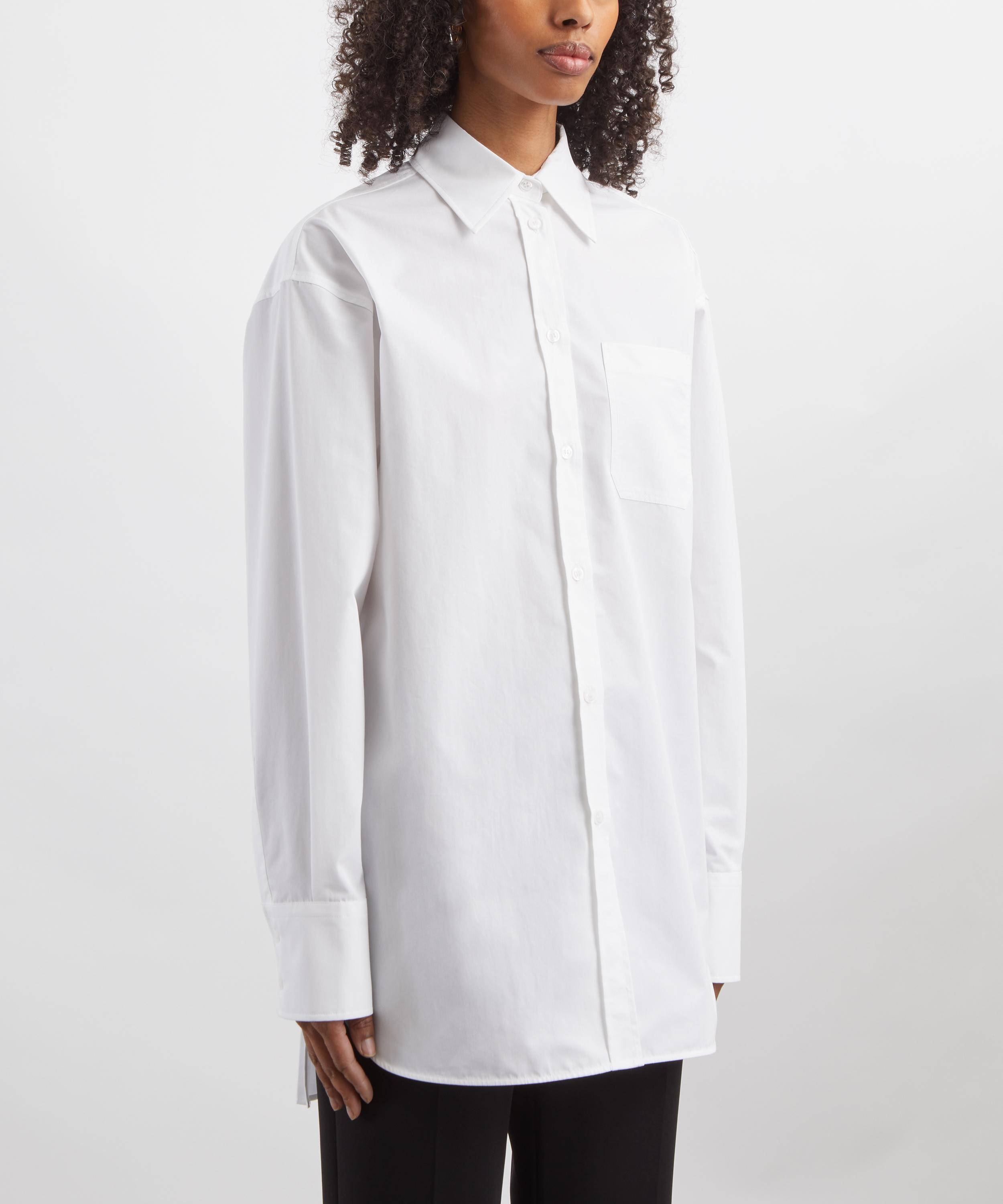 Sportmax - Optical White Pleated Overshirt image number 2