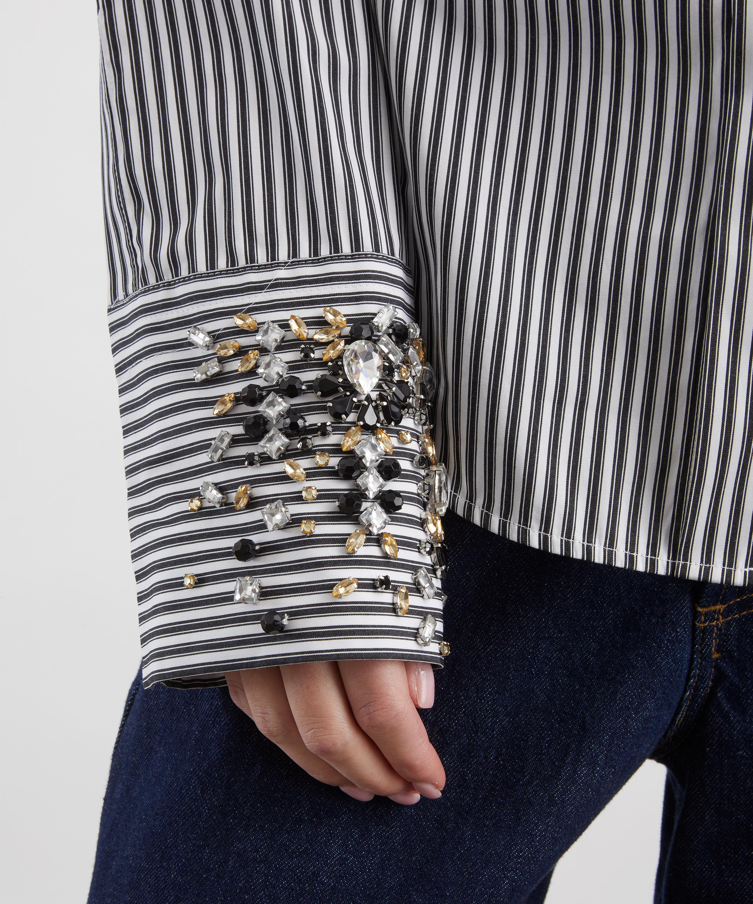 Sportmax - Racconto Jewel-Embroidered Poplin Shirt image number 4