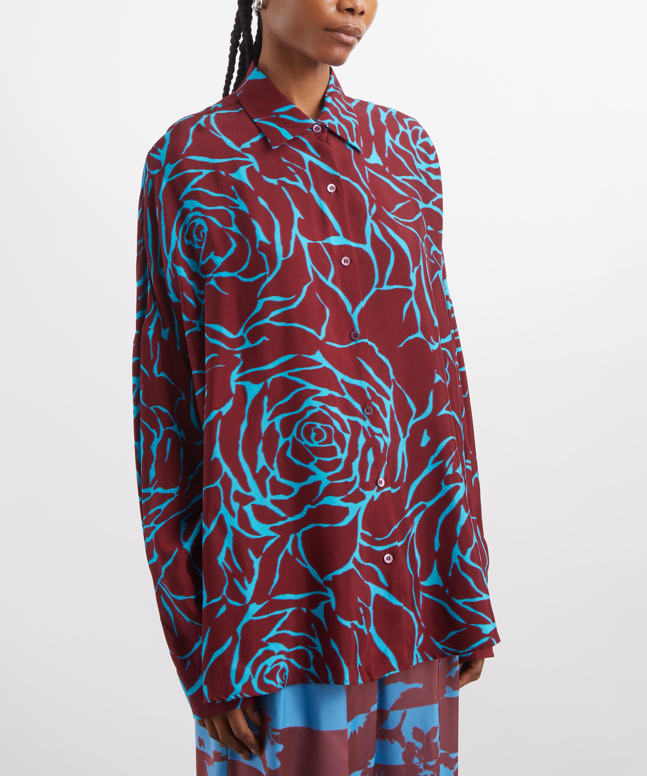 Dries Van Noten - Oversized Floral Crepe Shirt image number 2