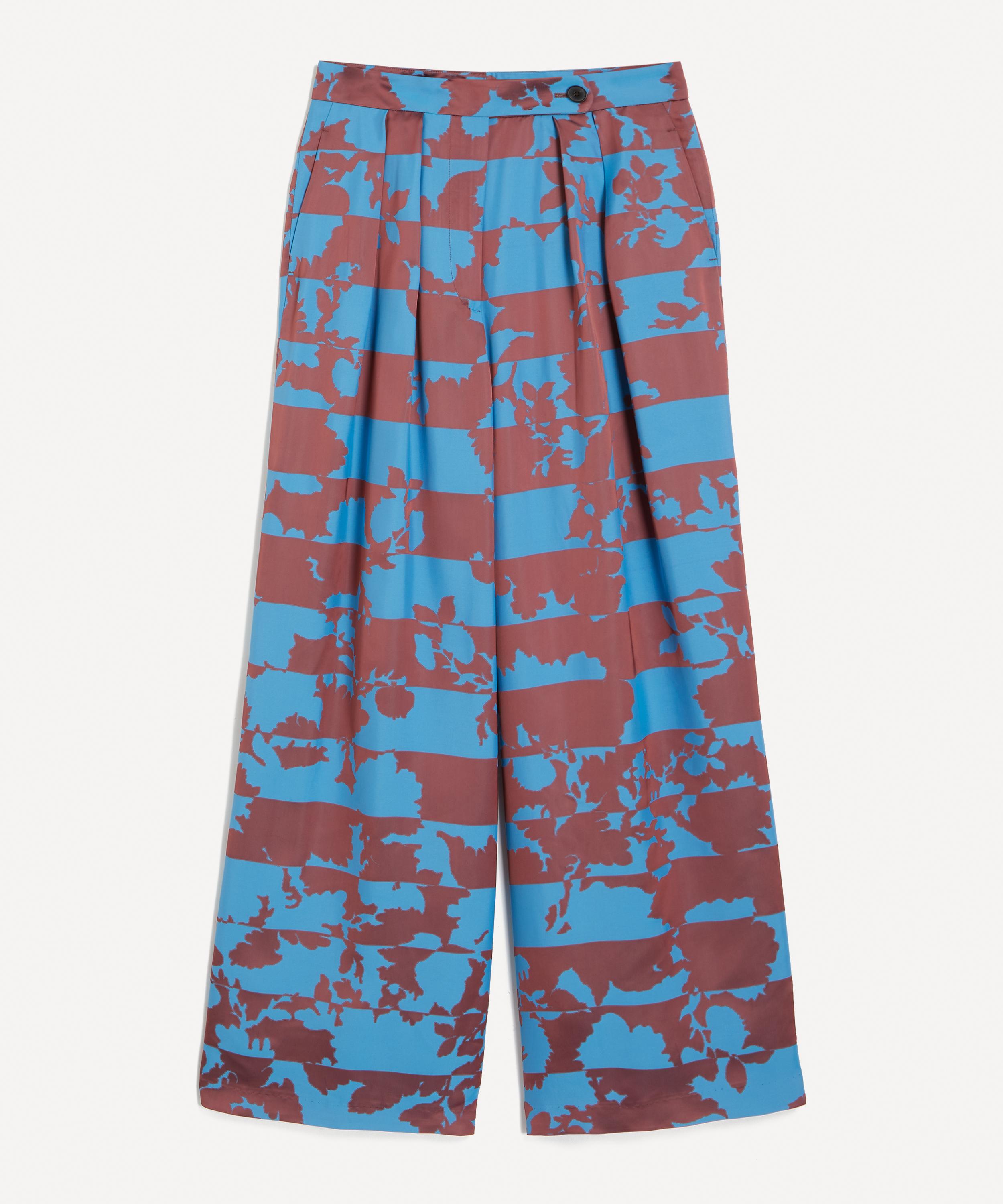 Dries Van Noten - Printed Wide-Leg Pleated Trousers