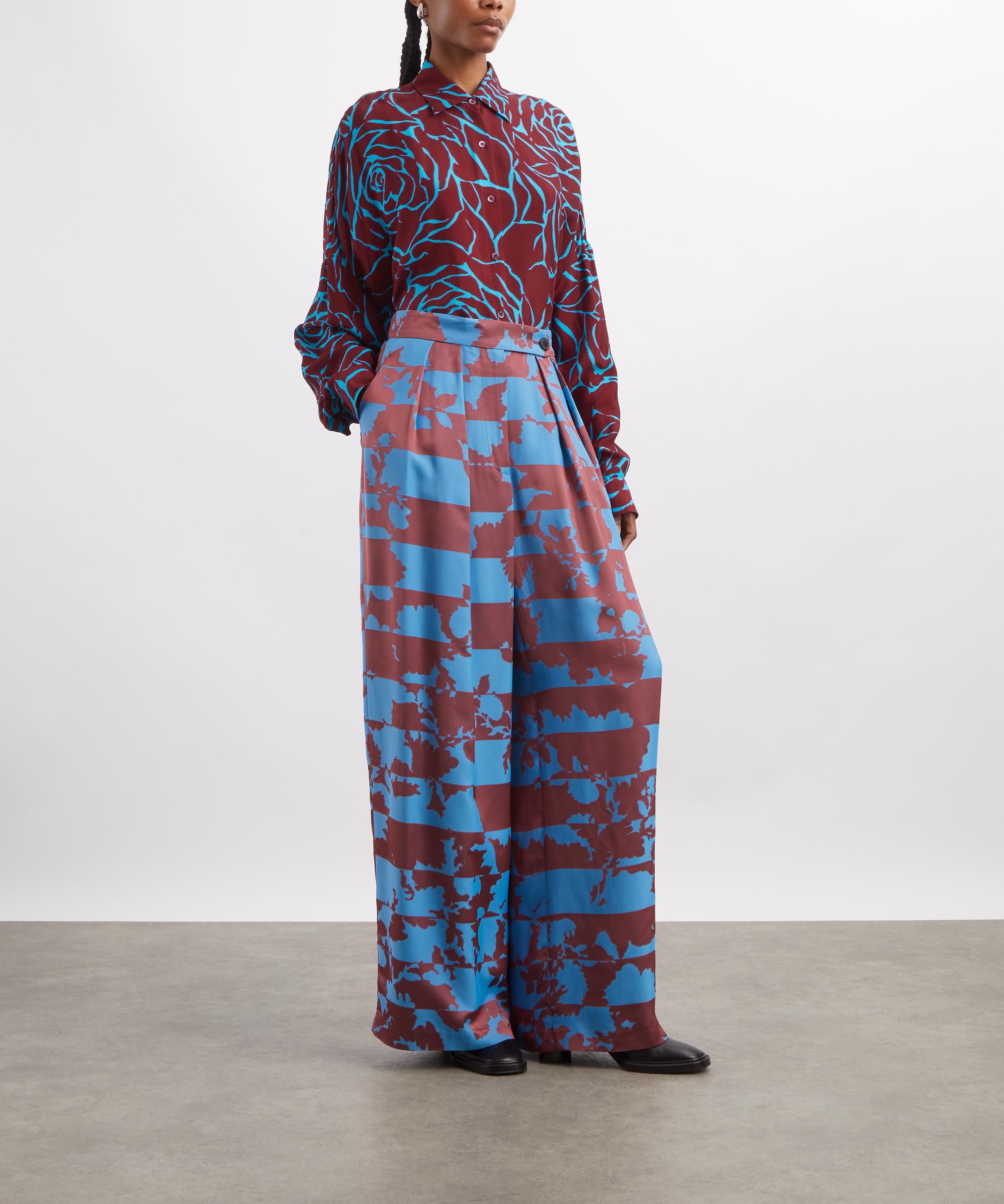 Dries Van Noten - Printed Wide-Leg Pleated Trousers image number 1