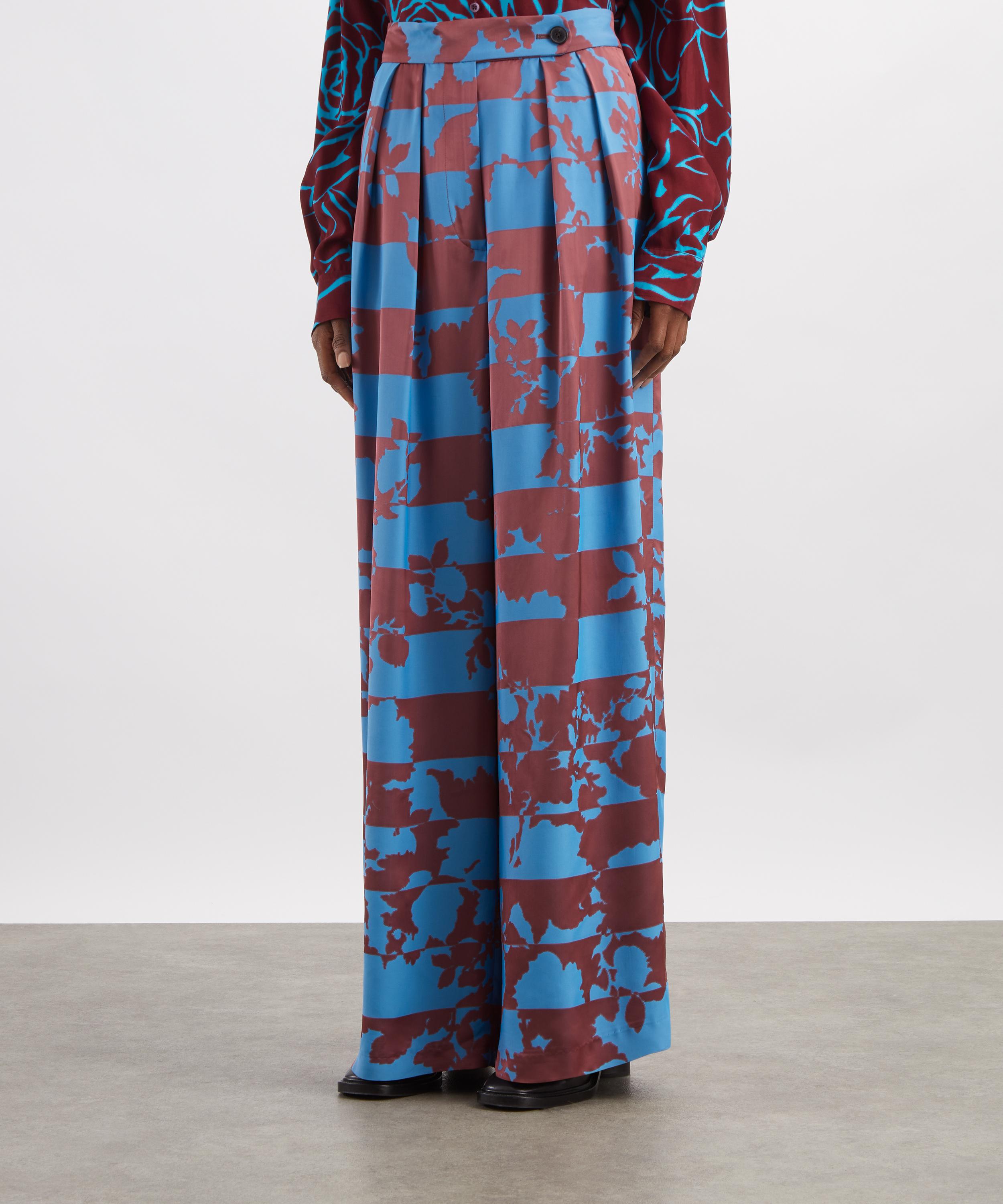 Dries Van Noten - Printed Wide-Leg Pleated Trousers image number 2