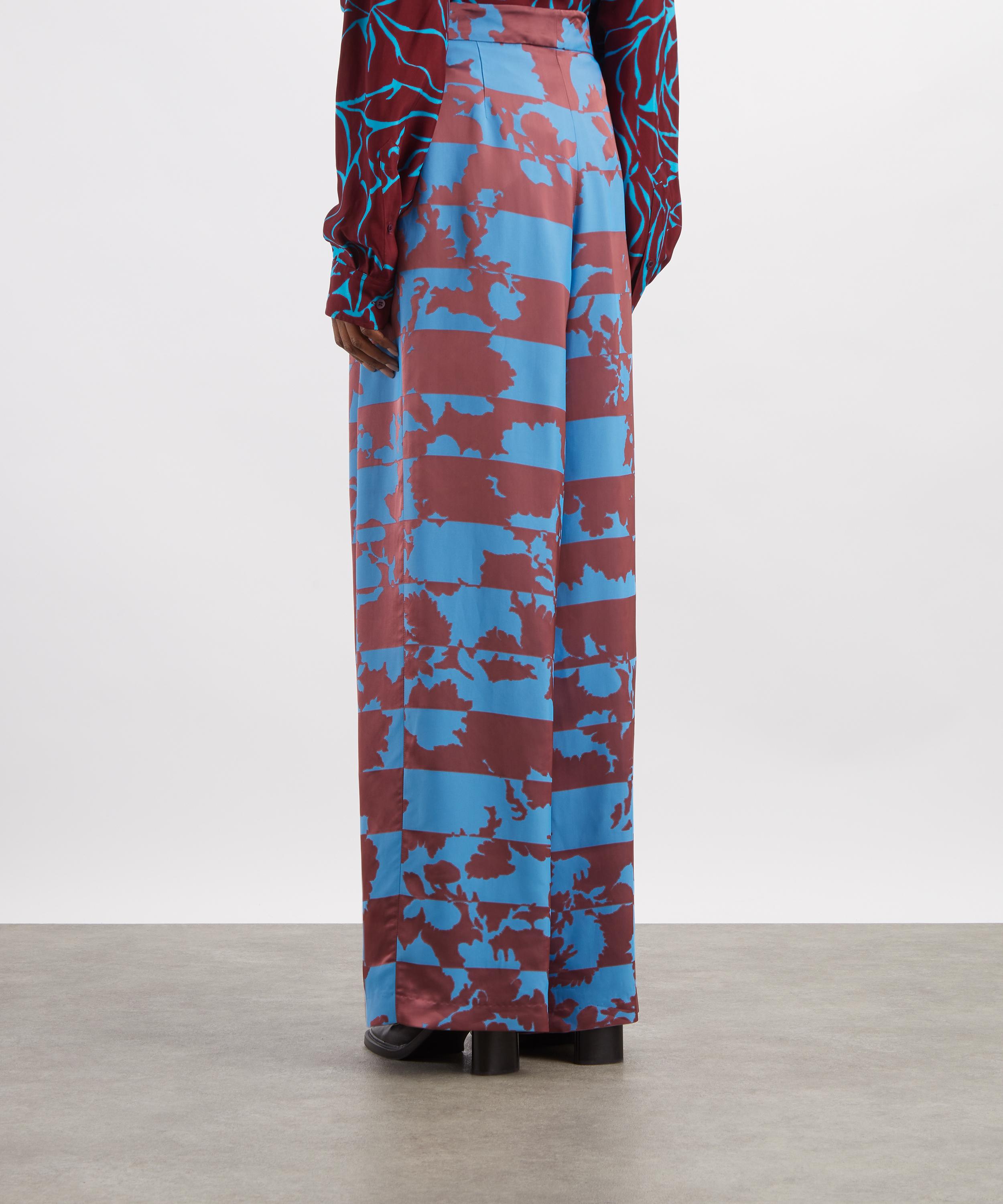 Dries Van Noten - Printed Wide-Leg Pleated Trousers image number 3