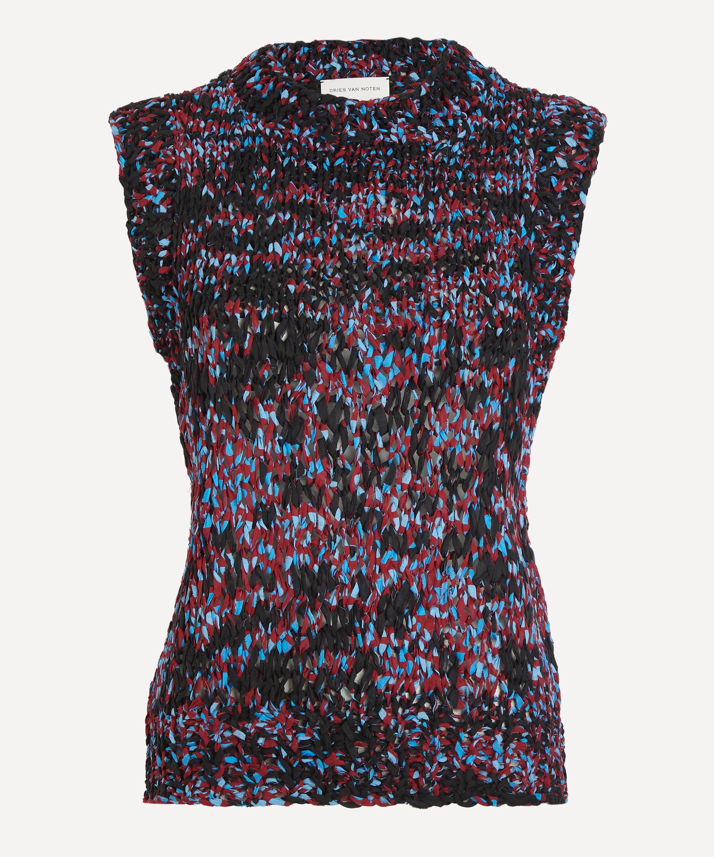 Dries Van Noten - Burgundy Sleeveless Cotton-Knit Jumper