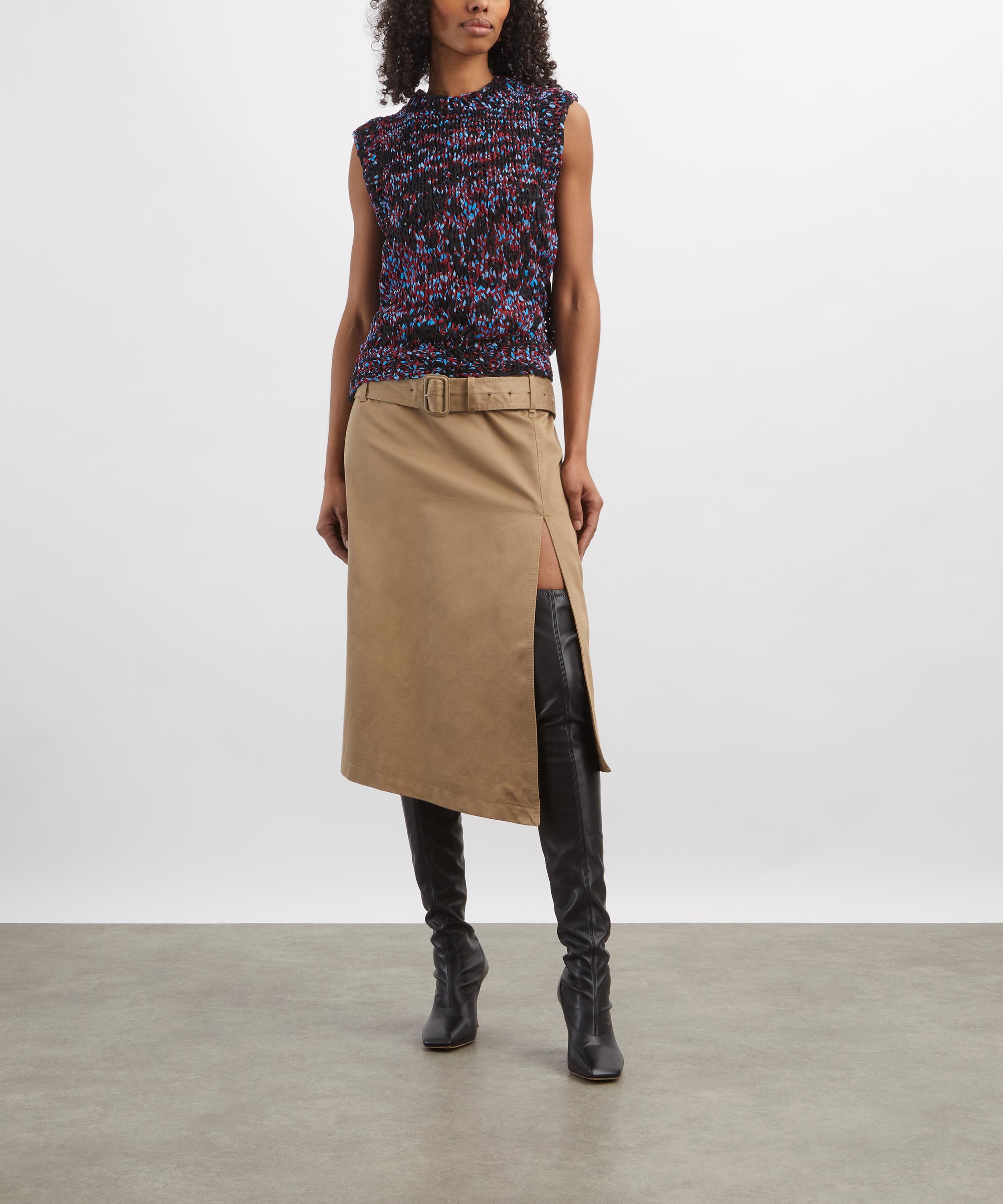 Dries Van Noten - Burgundy Sleeveless Cotton-Knit Jumper image number 1