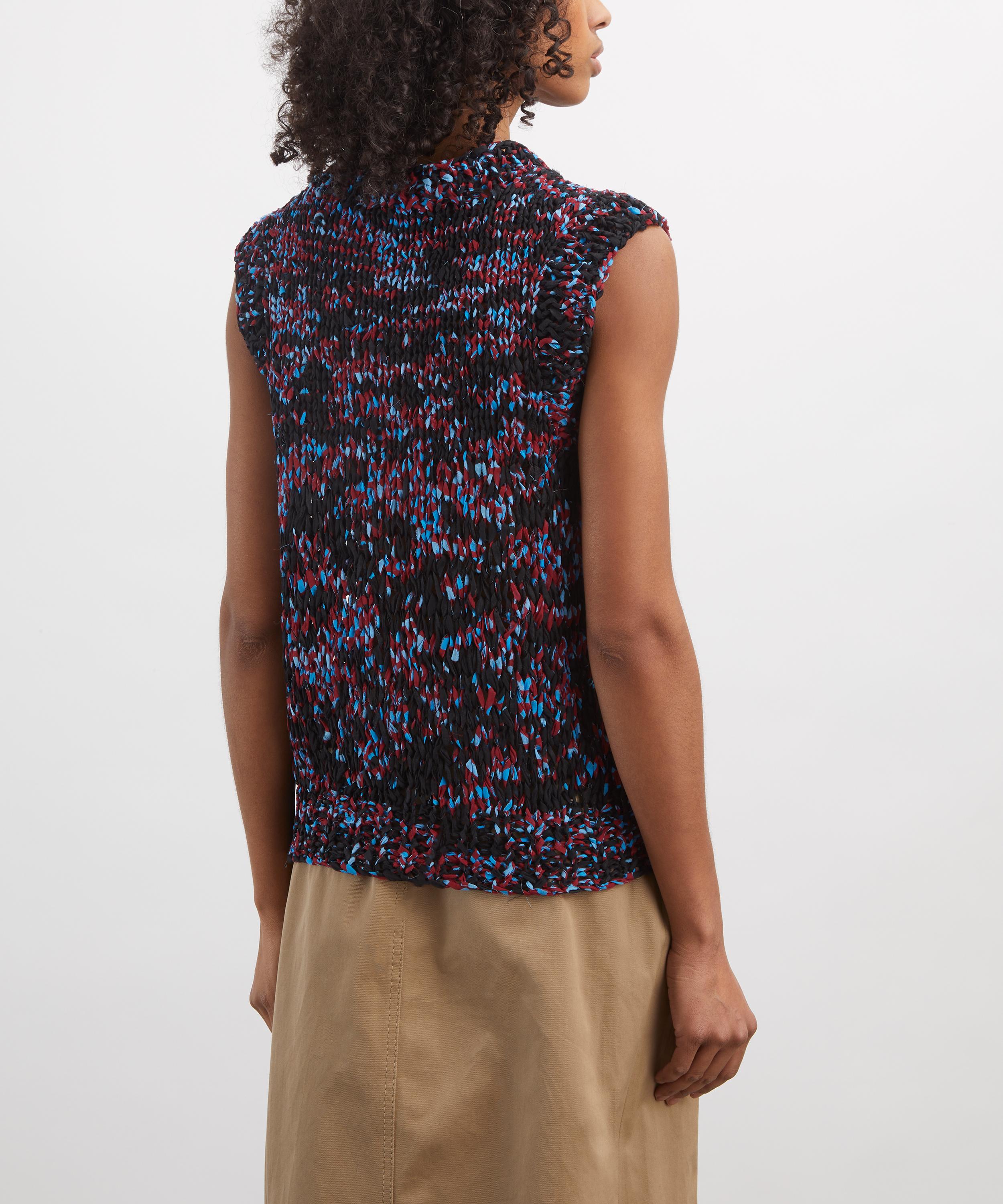 Dries Van Noten - Burgundy Sleeveless Cotton-Knit Jumper image number 3