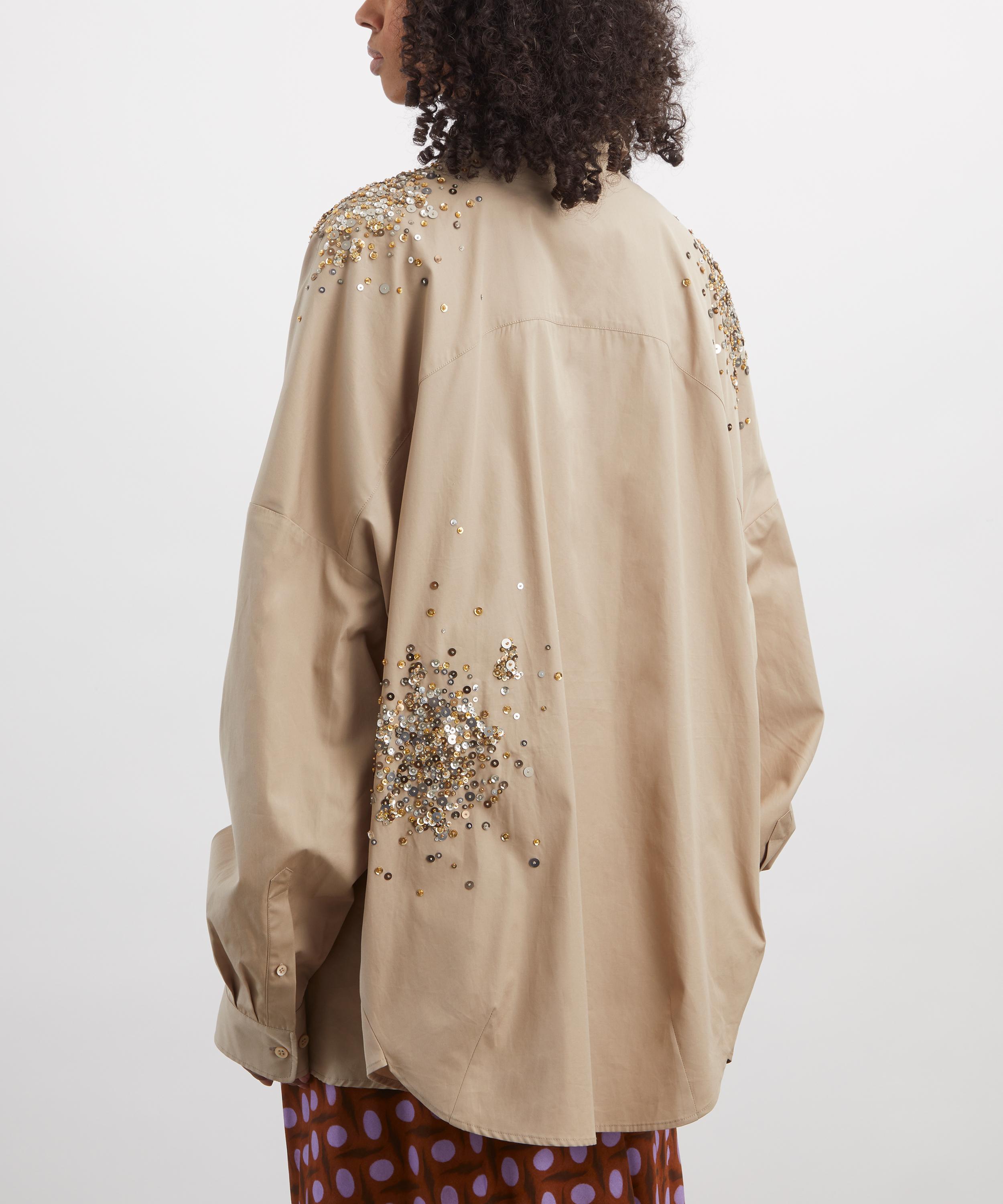 Dries Van Noten - Oversized Embellished Cotton Shirt image number 3