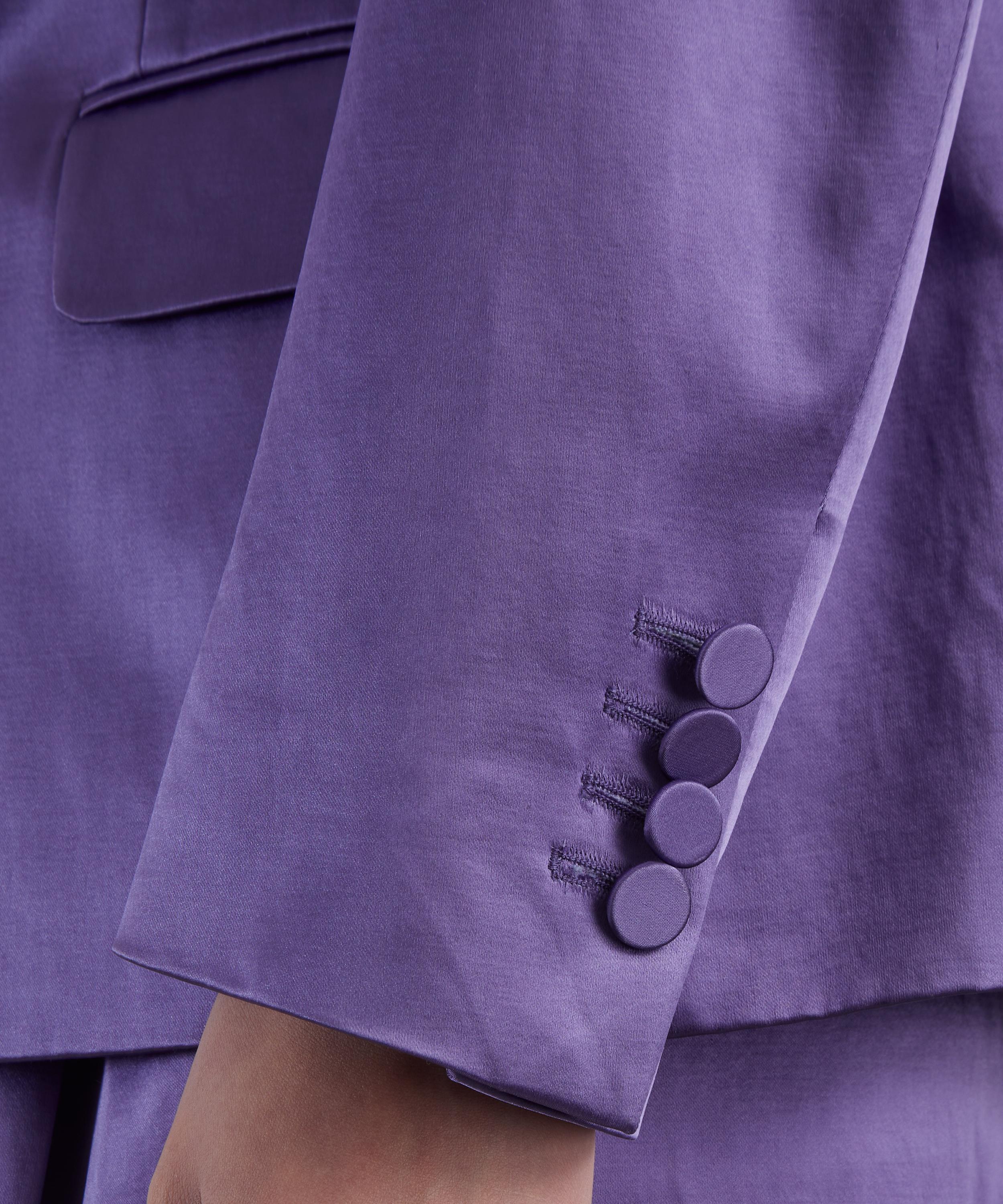 Dries Van Noten - Purple Satin Double-Breasted Blazer image number 4