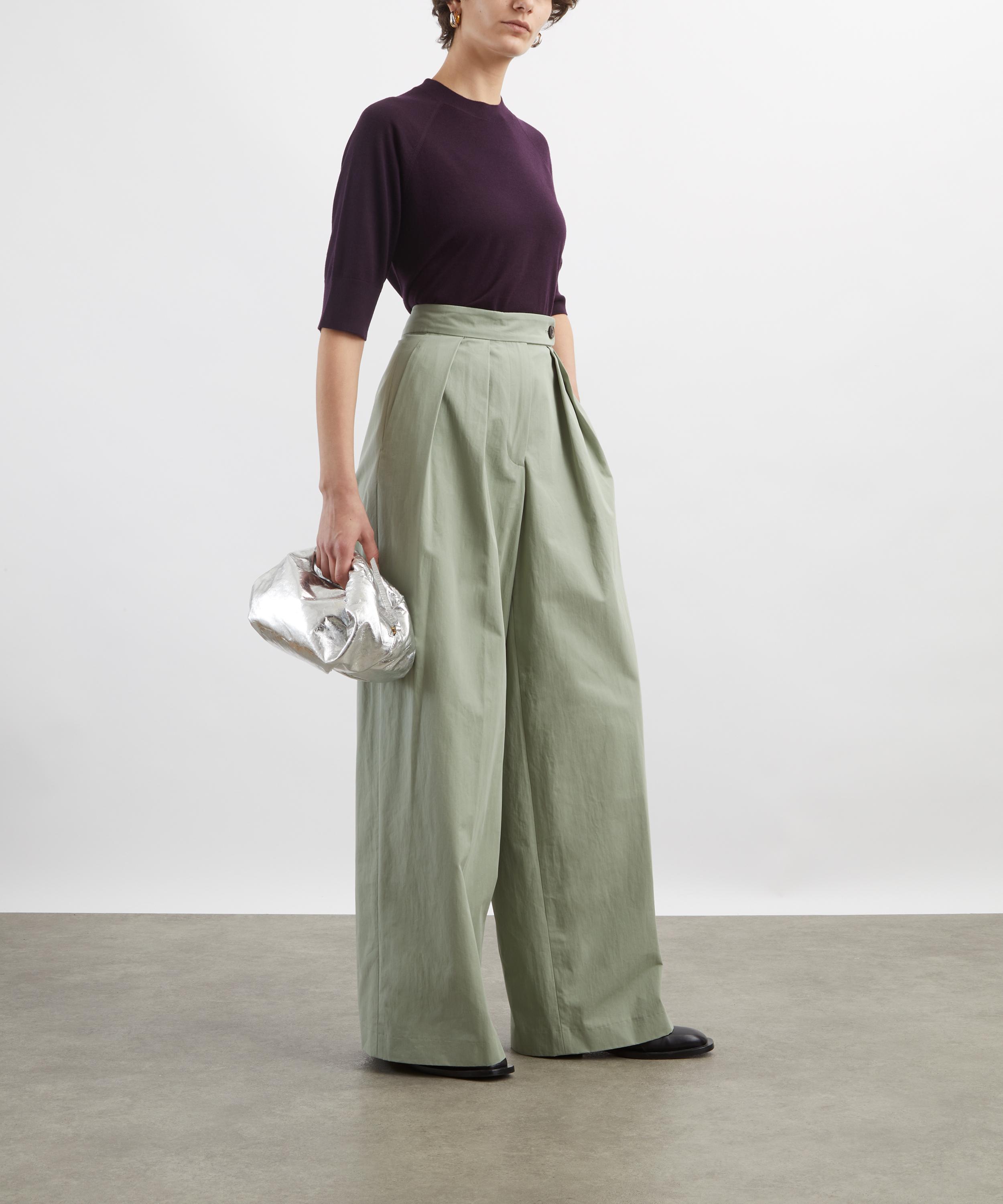 Dries Van Noten - Pistachio Wide Pleated Trousers image number 1