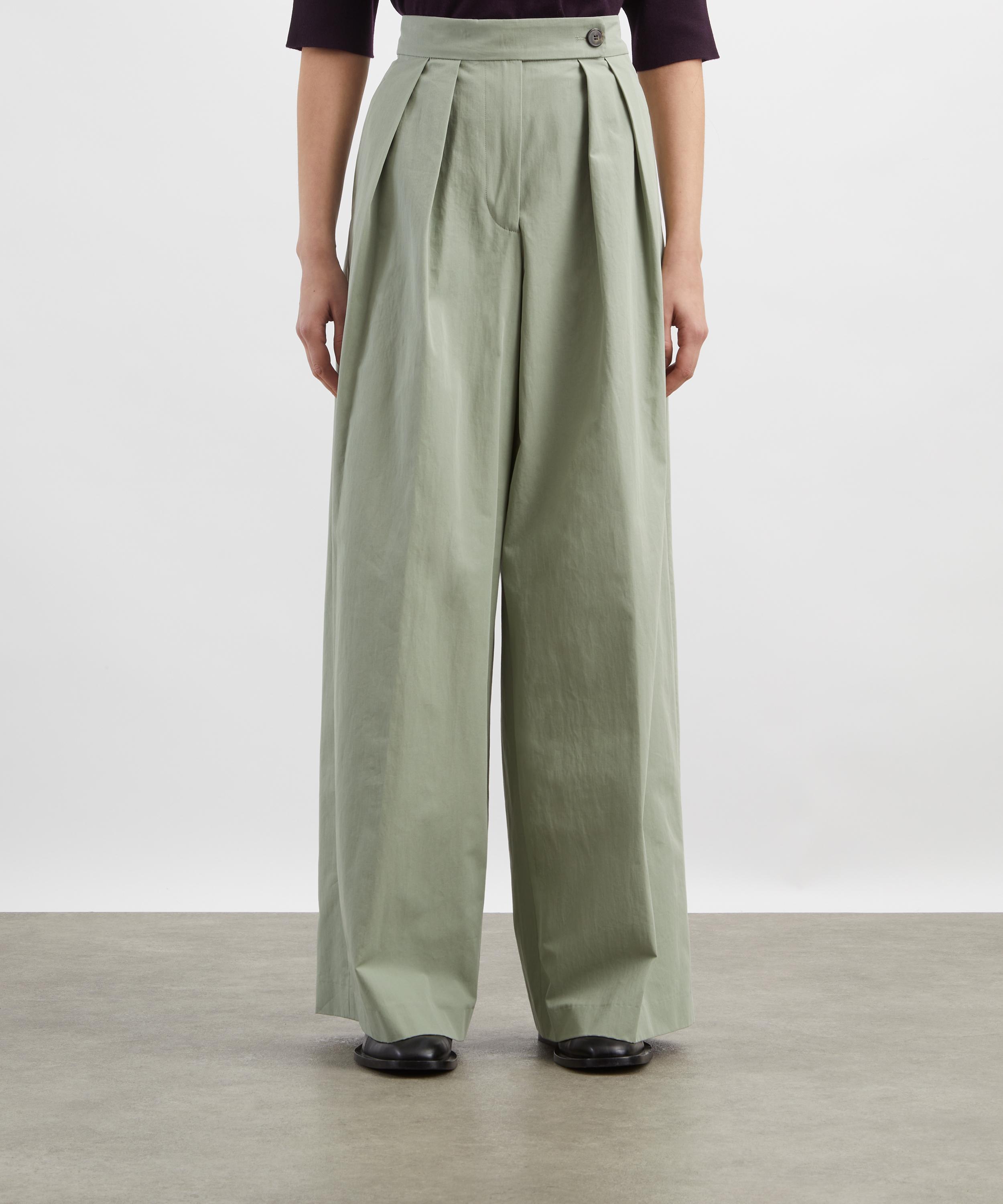Dries Van Noten - Pistachio Wide Pleated Trousers image number 2