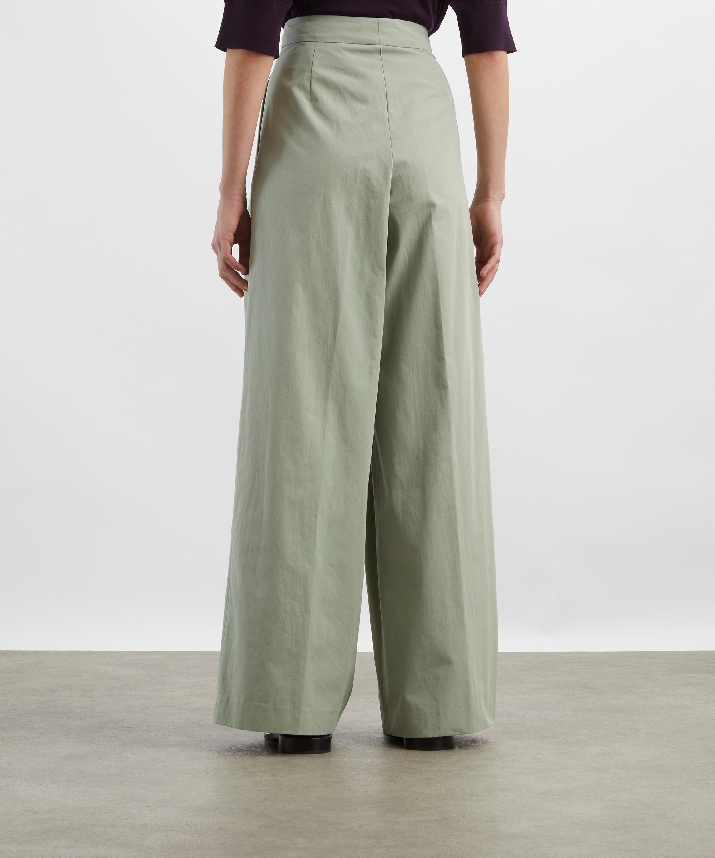 Dries Van Noten - Pistachio Wide Pleated Trousers image number 3