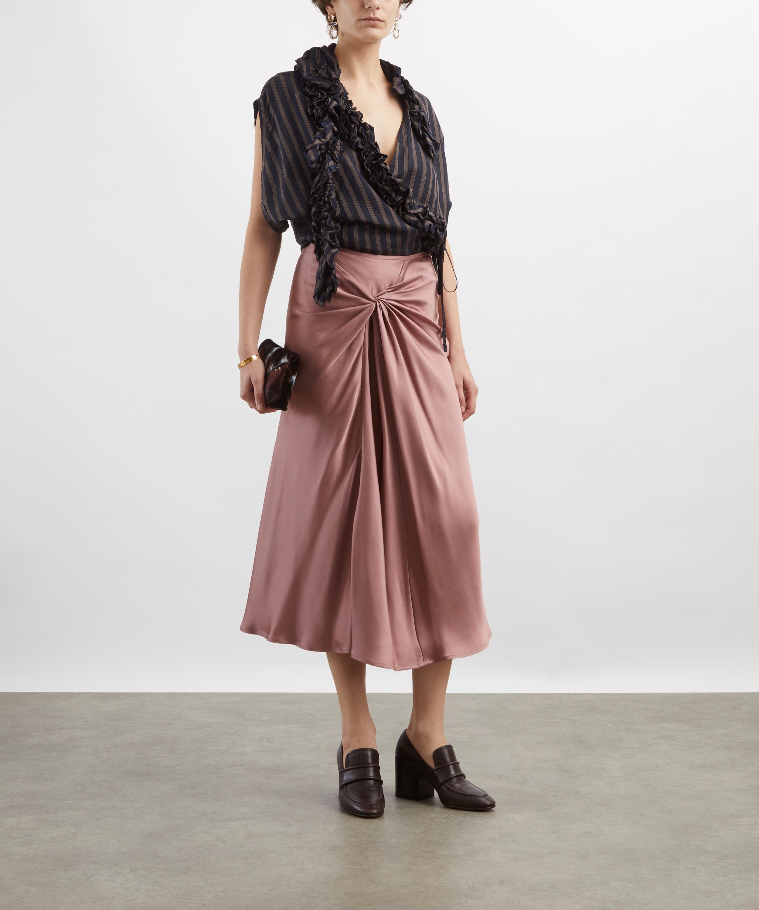 Dries Van Noten - Striped Ruffle Wrap Blouse image number 1