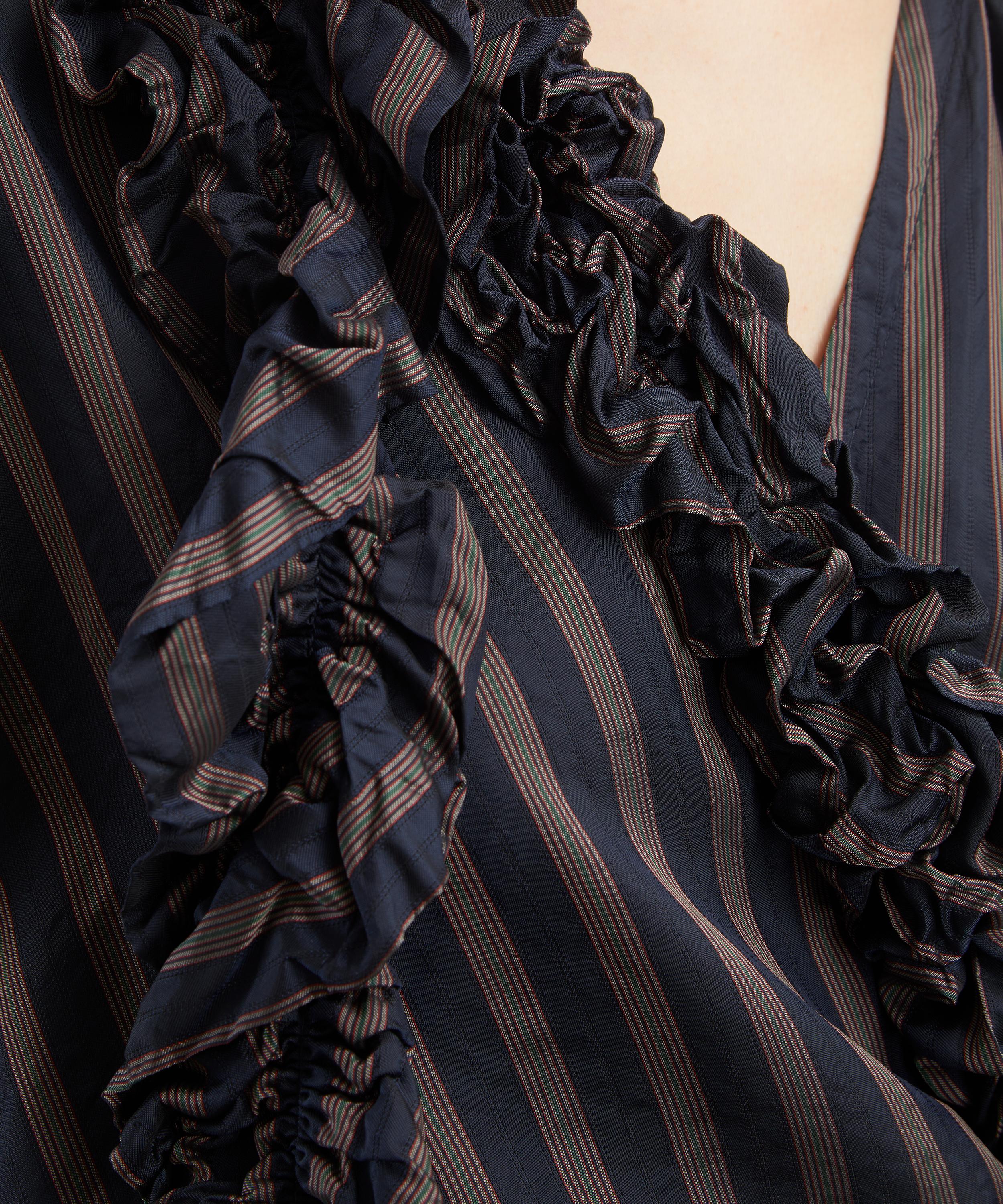 Dries Van Noten - Striped Ruffle Wrap Blouse image number 4