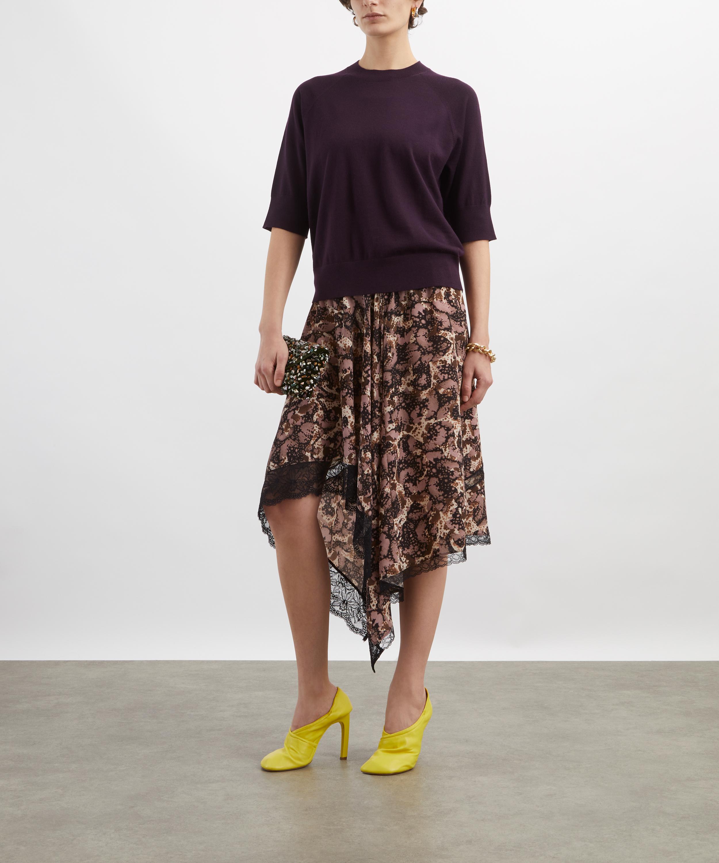 Dries Van Noten - Dark Purple Merino Wool Short-Sleeve Jumper image number 1