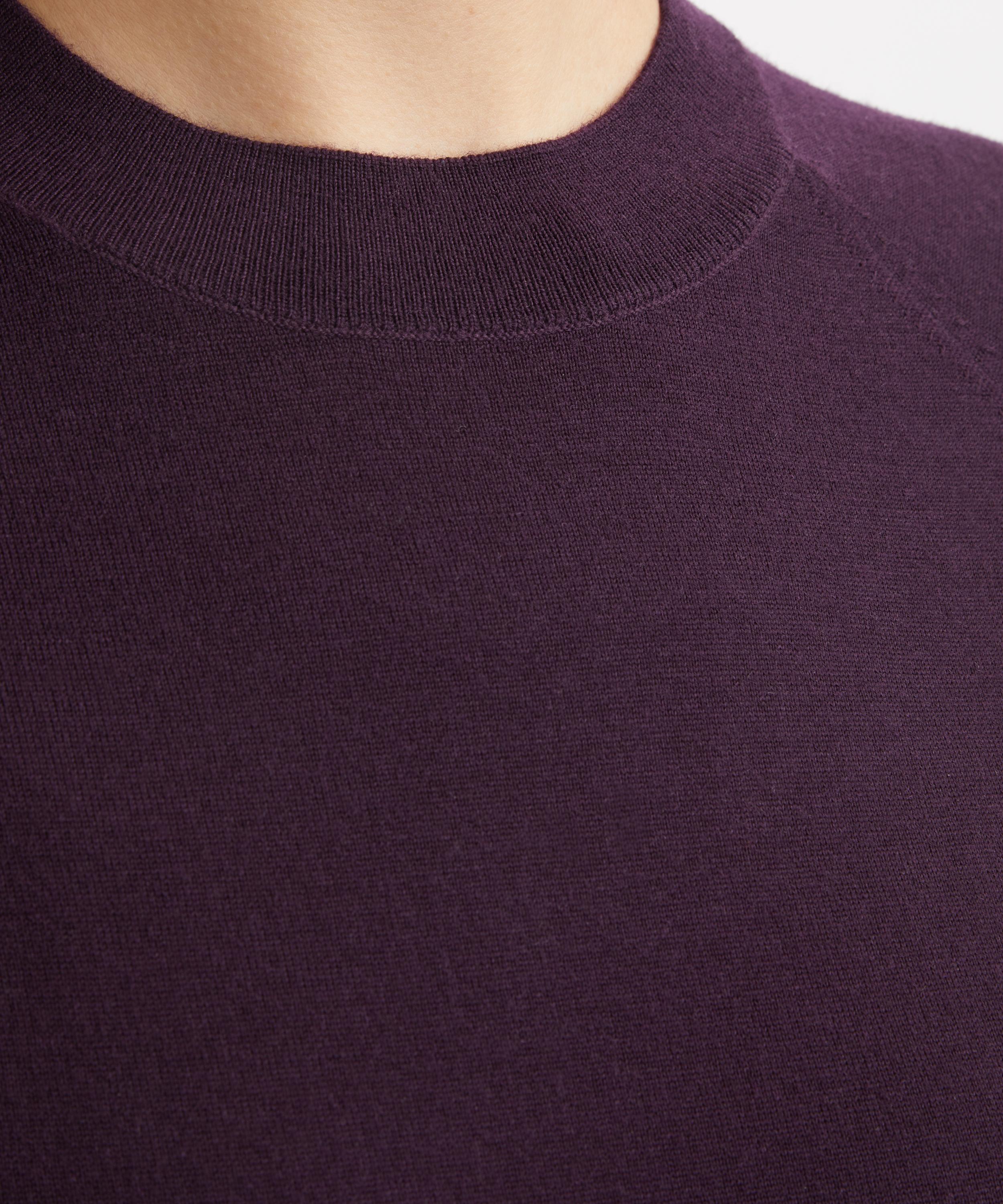 Dries Van Noten - Dark Purple Merino Wool Short-Sleeve Jumper image number 4