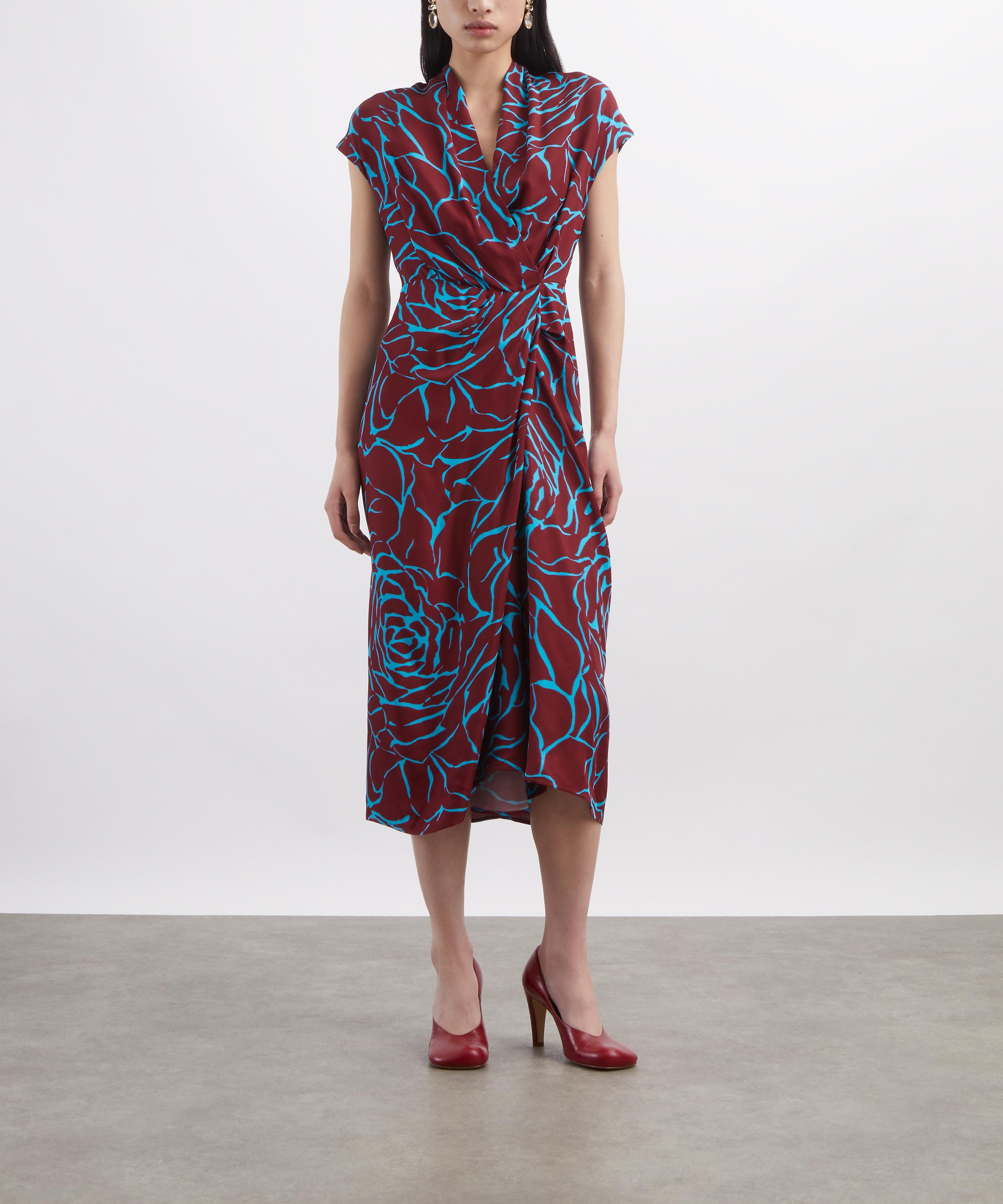 Dries Van Noten - Floral Satin Wrap Dress image number 2
