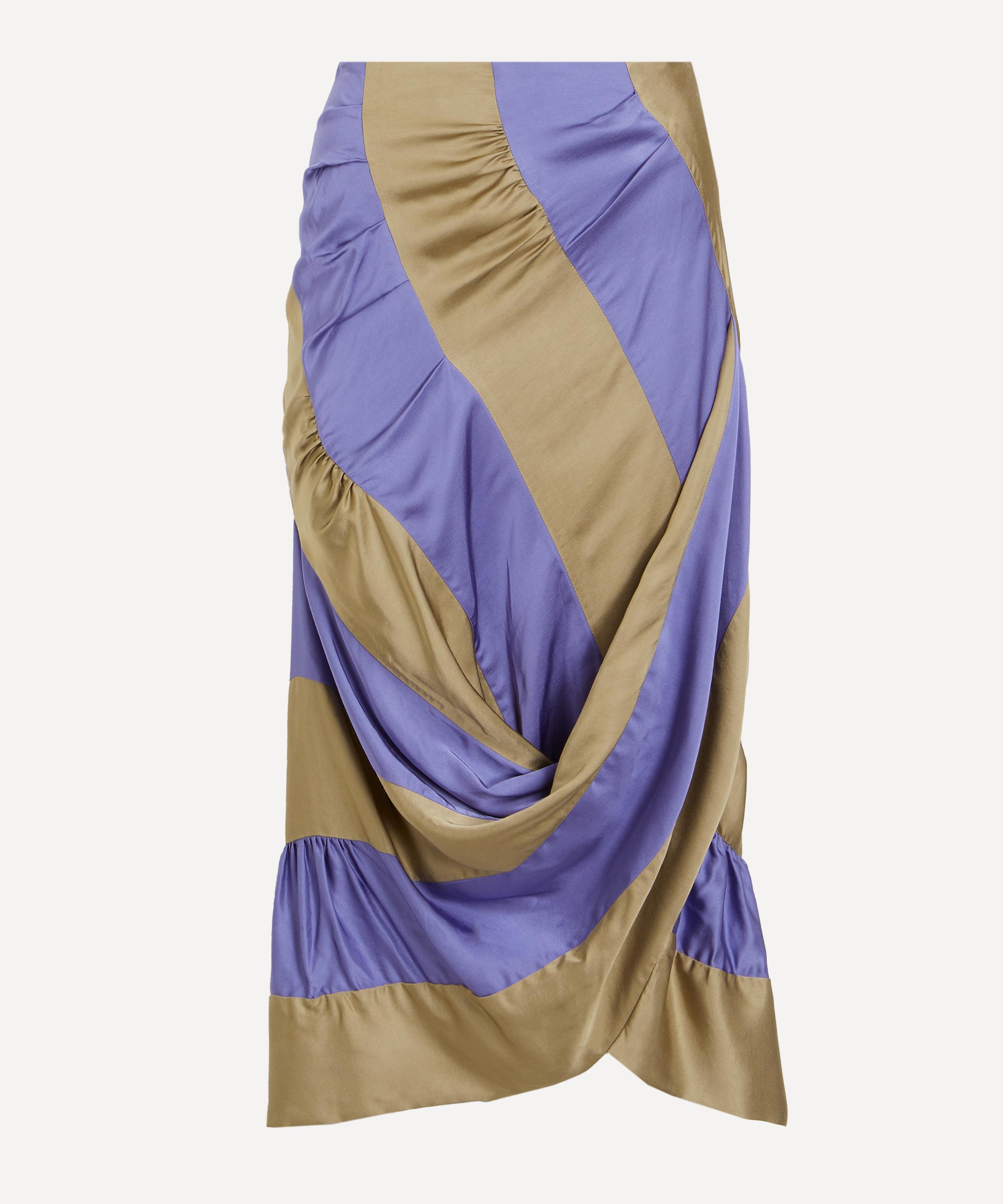 Dries Van Noten - Stripe Satin Midi Skirt