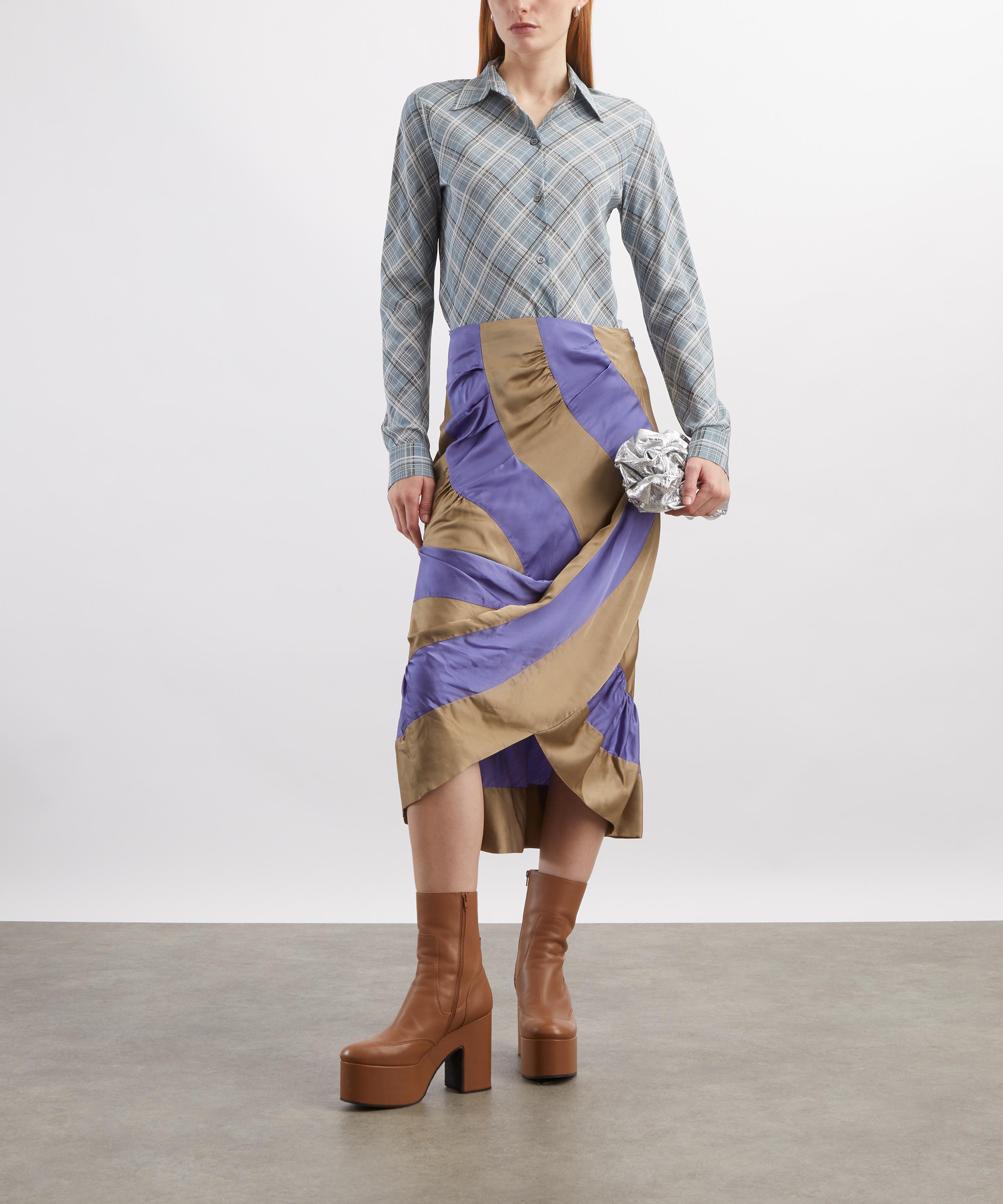 Dries Van Noten - Stripe Satin Midi Skirt image number 1