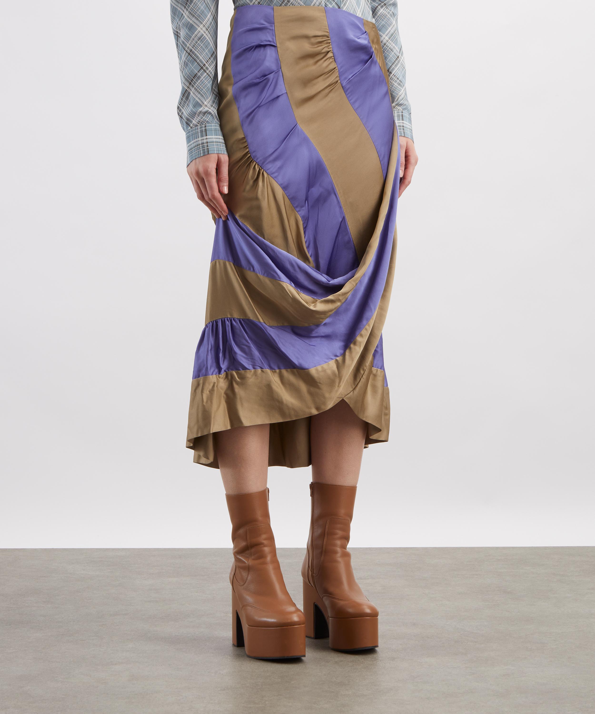 Dries Van Noten - Stripe Satin Midi Skirt image number 2